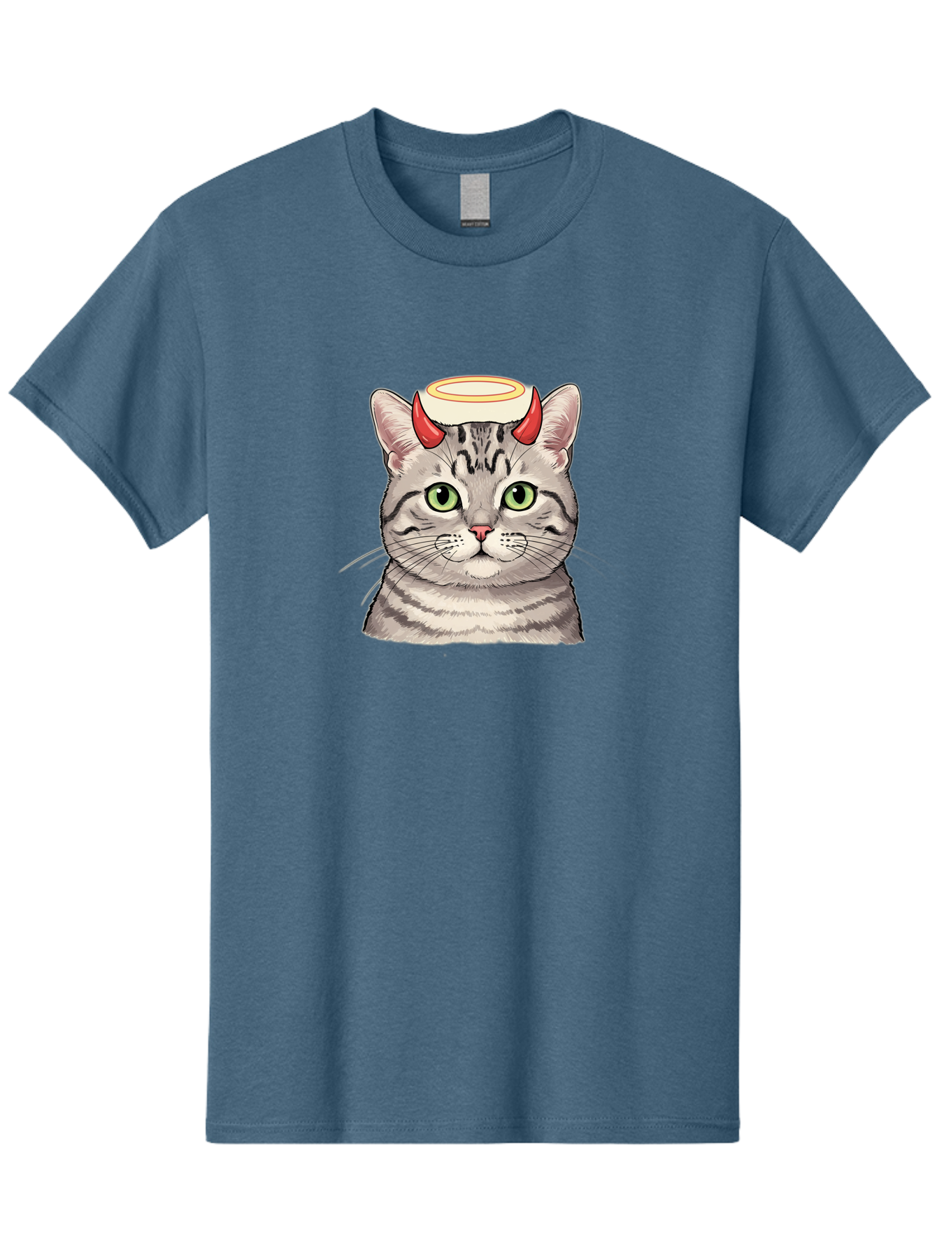 Cat-With-Halo-And-Horns Men'S Graphic Tee, 100% Cotton, Comfortable Casual Summer Wear, Machine Washable, Vintage Camera, Old Camera, Antique Camera, Black Camera, Classic Photography, Photography Equipment, Nostalgic Device, Film Camera, Bao206