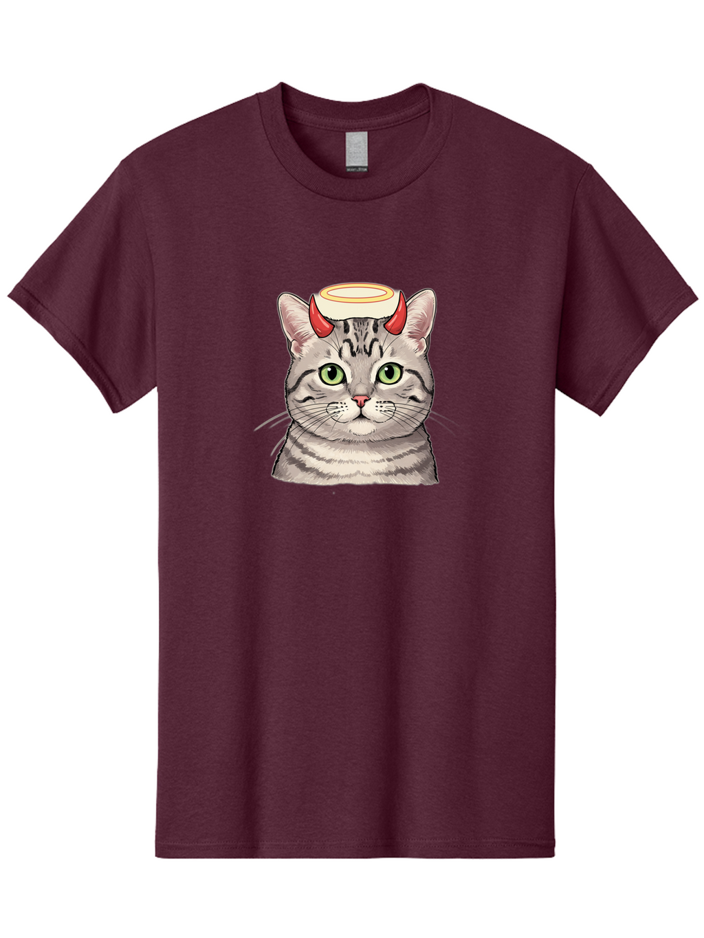 Cat-With-Halo-And-Horns Men'S Graphic Tee, 100% Cotton, Comfortable Casual Summer Wear, Machine Washable, Vintage Camera, Old Camera, Antique Camera, Black Camera, Classic Photography, Photography Equipment, Nostalgic Device, Film Camera, Bao206