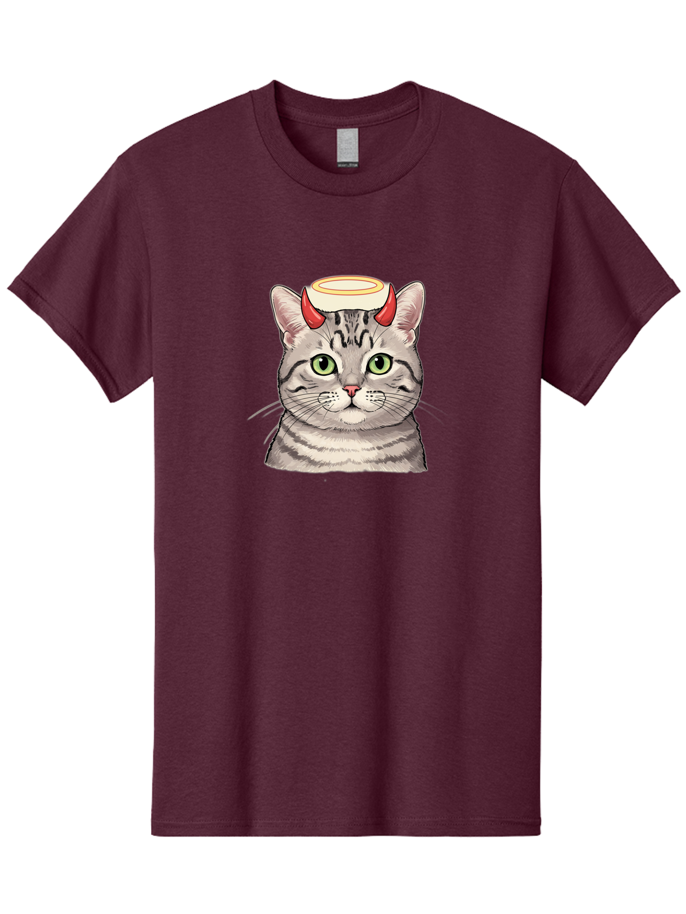 Cat-With-Halo-And-Horns Men'S Graphic Tee, 100% Cotton, Comfortable Casual Summer Wear, Machine Washable, Vintage Camera, Old Camera, Antique Camera, Black Camera, Classic Photography, Photography Equipment, Nostalgic Device, Film Camera, Bao206