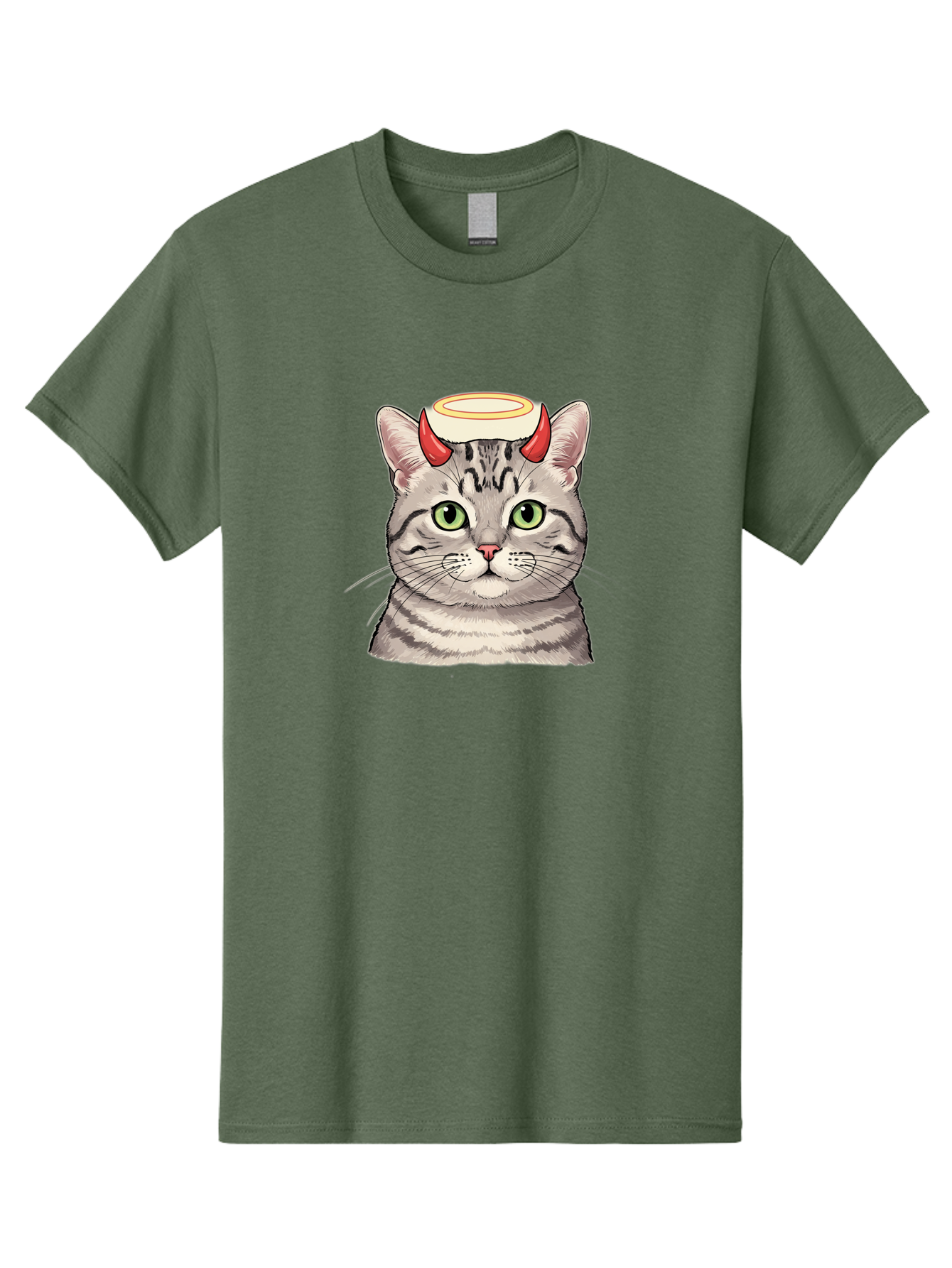 Cat-With-Halo-And-Horns Men'S Graphic Tee, 100% Cotton, Comfortable Casual Summer Wear, Machine Washable, Vintage Camera, Old Camera, Antique Camera, Black Camera, Classic Photography, Photography Equipment, Nostalgic Device, Film Camera, Bao206