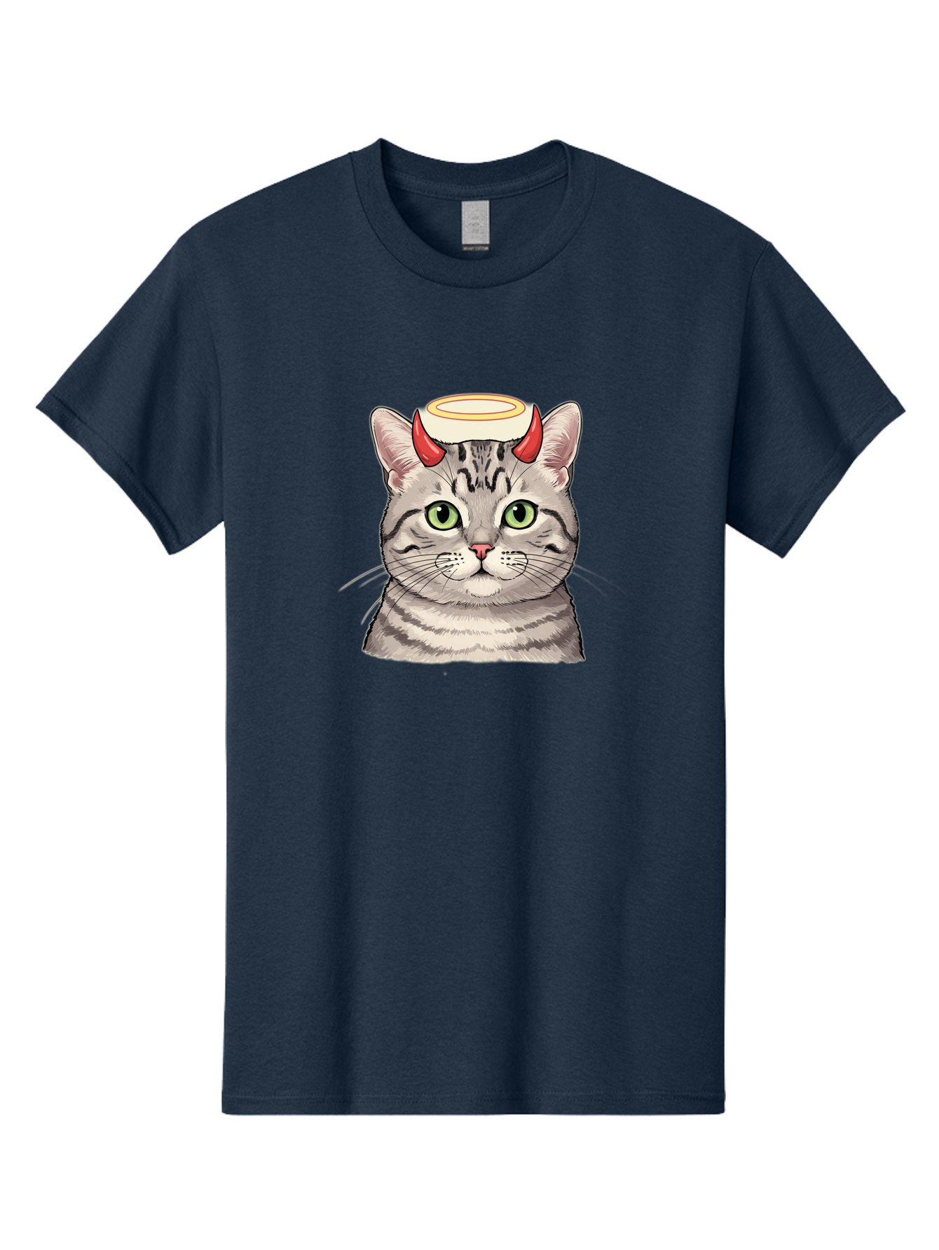 Cat-With-Halo-And-Horns Men'S Graphic Tee, 100% Cotton, Comfortable Casual Summer Wear, Machine Washable, Vintage Camera, Old Camera, Antique Camera, Black Camera, Classic Photography, Photography Equipment, Nostalgic Device, Film Camera, Bao206