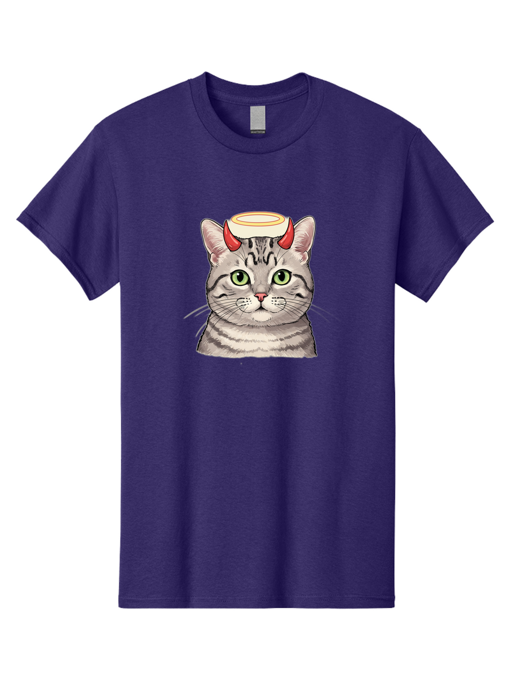 Cat-With-Halo-And-Horns Men'S Graphic Tee, 100% Cotton, Comfortable Casual Summer Wear, Machine Washable, Vintage Camera, Old Camera, Antique Camera, Black Camera, Classic Photography, Photography Equipment, Nostalgic Device, Film Camera, Bao206