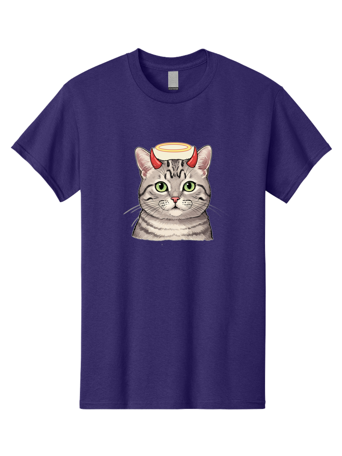 Cat-With-Halo-And-Horns Men'S Graphic Tee, 100% Cotton, Comfortable Casual Summer Wear, Machine Washable, Vintage Camera, Old Camera, Antique Camera, Black Camera, Classic Photography, Photography Equipment, Nostalgic Device, Film Camera, Bao206
