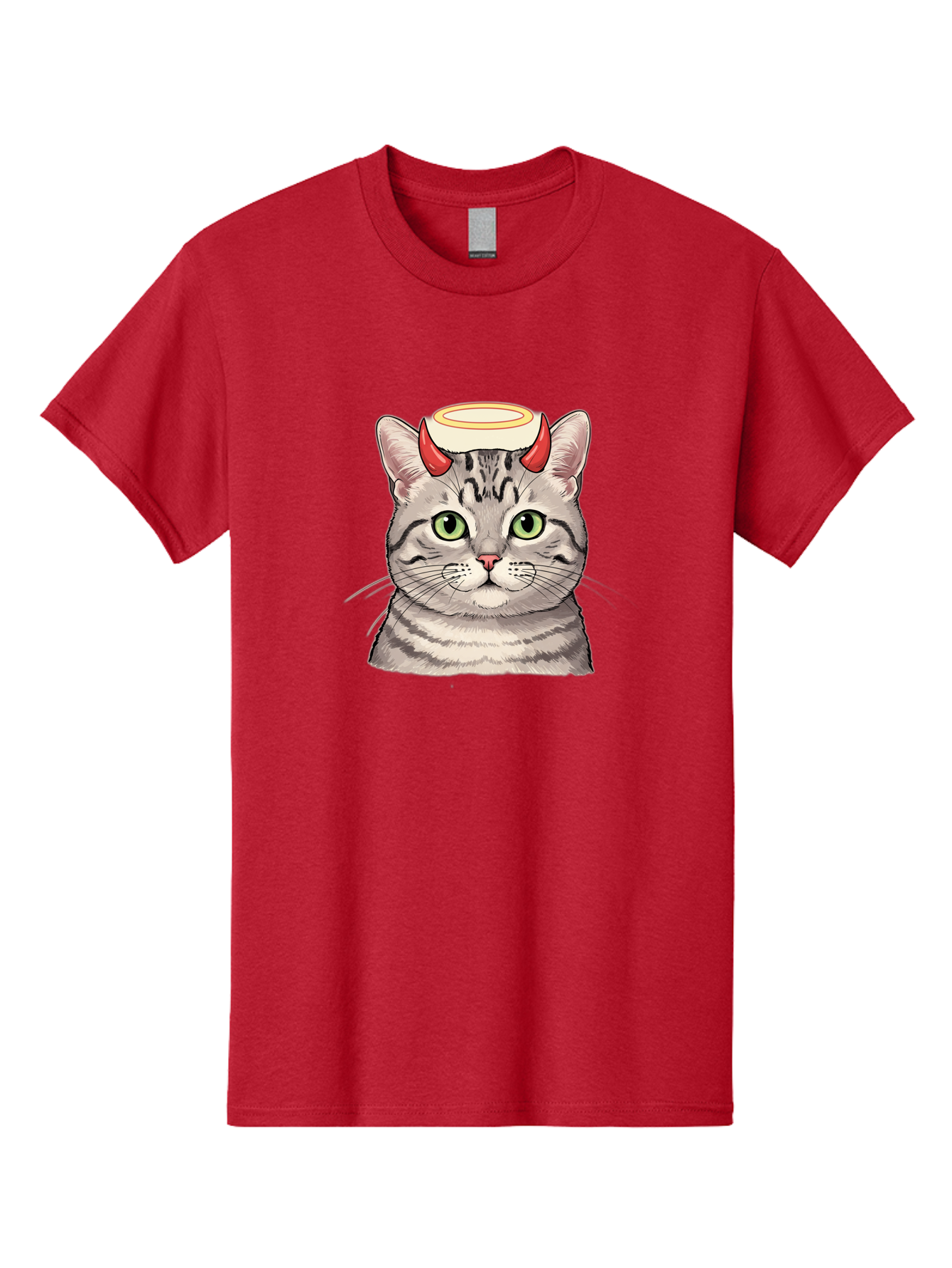 Cat-With-Halo-And-Horns Men'S Graphic Tee, 100% Cotton, Comfortable Casual Summer Wear, Machine Washable, Vintage Camera, Old Camera, Antique Camera, Black Camera, Classic Photography, Photography Equipment, Nostalgic Device, Film Camera, Bao206