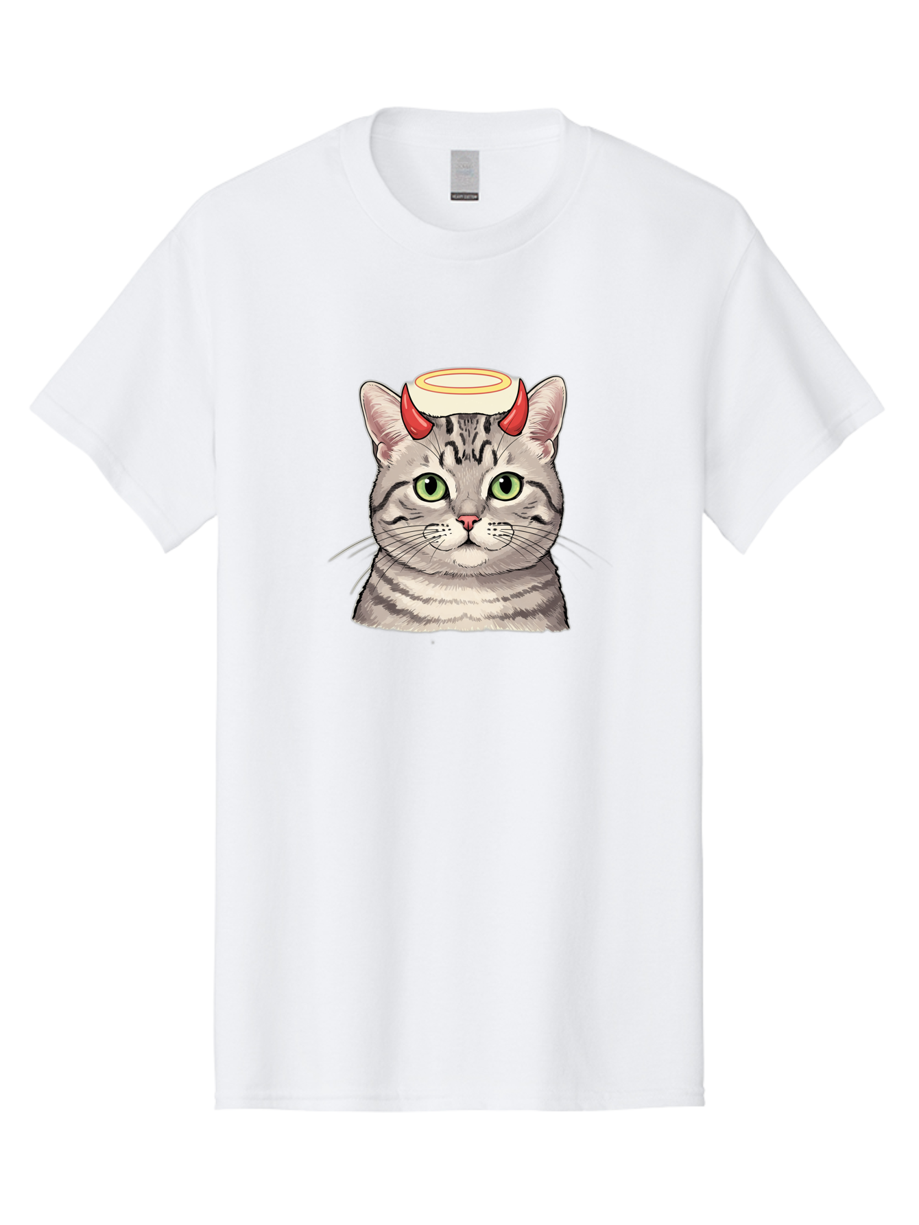 Cat-With-Halo-And-Horns Men'S Graphic Tee, 100% Cotton, Comfortable Casual Summer Wear, Machine Washable, Vintage Camera, Old Camera, Antique Camera, Black Camera, Classic Photography, Photography Equipment, Nostalgic Device, Film Camera, Bao206