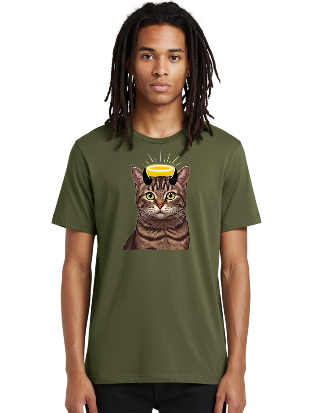 Cat-With-Halo Men'S Graphic Tee, 100% Cotton, Comfortable Casual Summer Wear, Machine Washable, Vintage Camera, Old Camera, Antique Camera, Black Camera, Classic Photography, Photography Equipment, Nostalgic Device, Film Camera, Camera Art Bao207