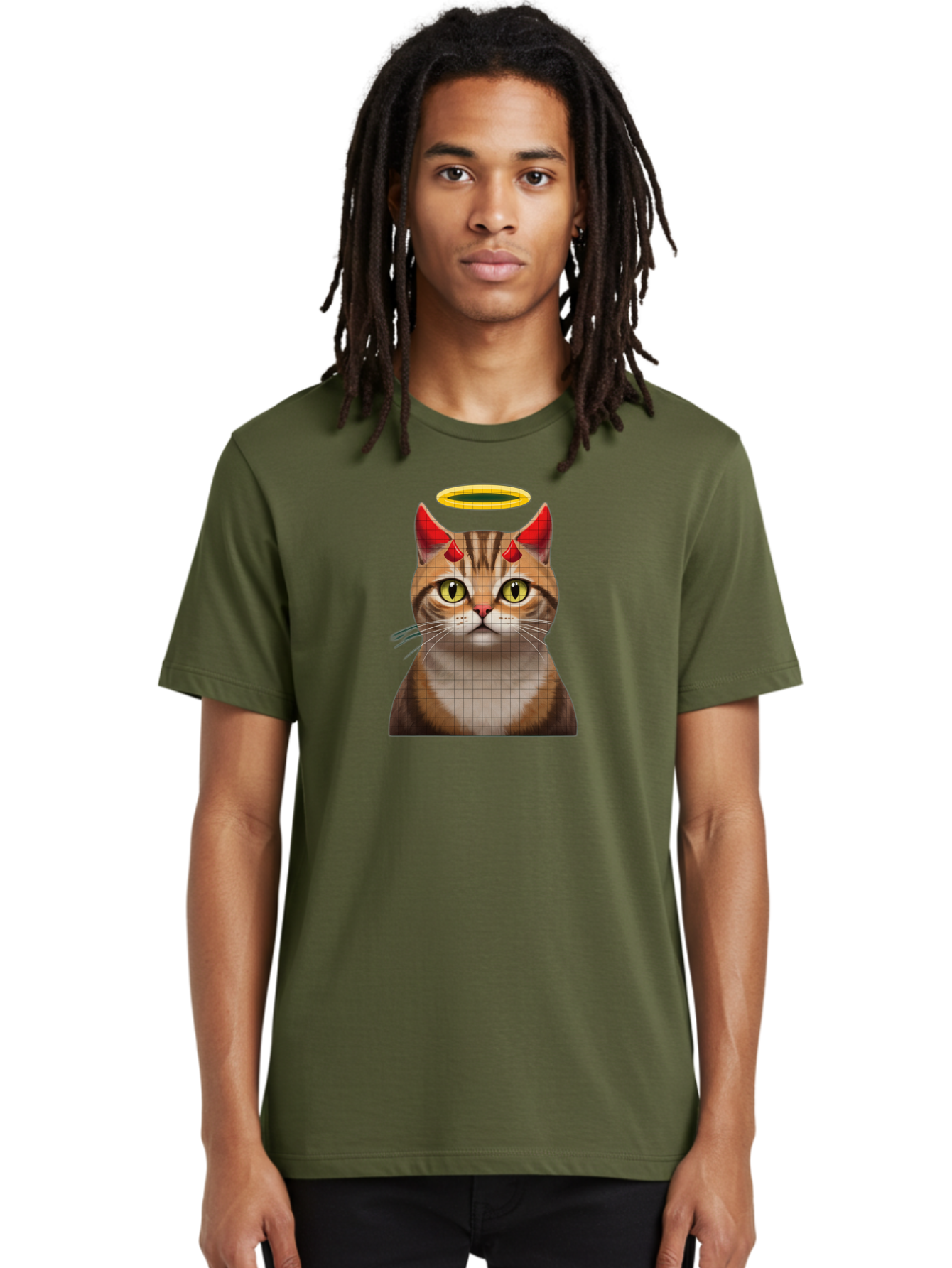 Cat-With-Horns-And-Halo Men'S Graphic Tee, 100% Cotton, Comfortable Casual Summer Wear, Machine Washable, Vintage Camera, Old Camera, Antique Camera, Black Camera, Classic Photography, Photography Equipment, Nostalgic Device, Film Camera, Bao208
