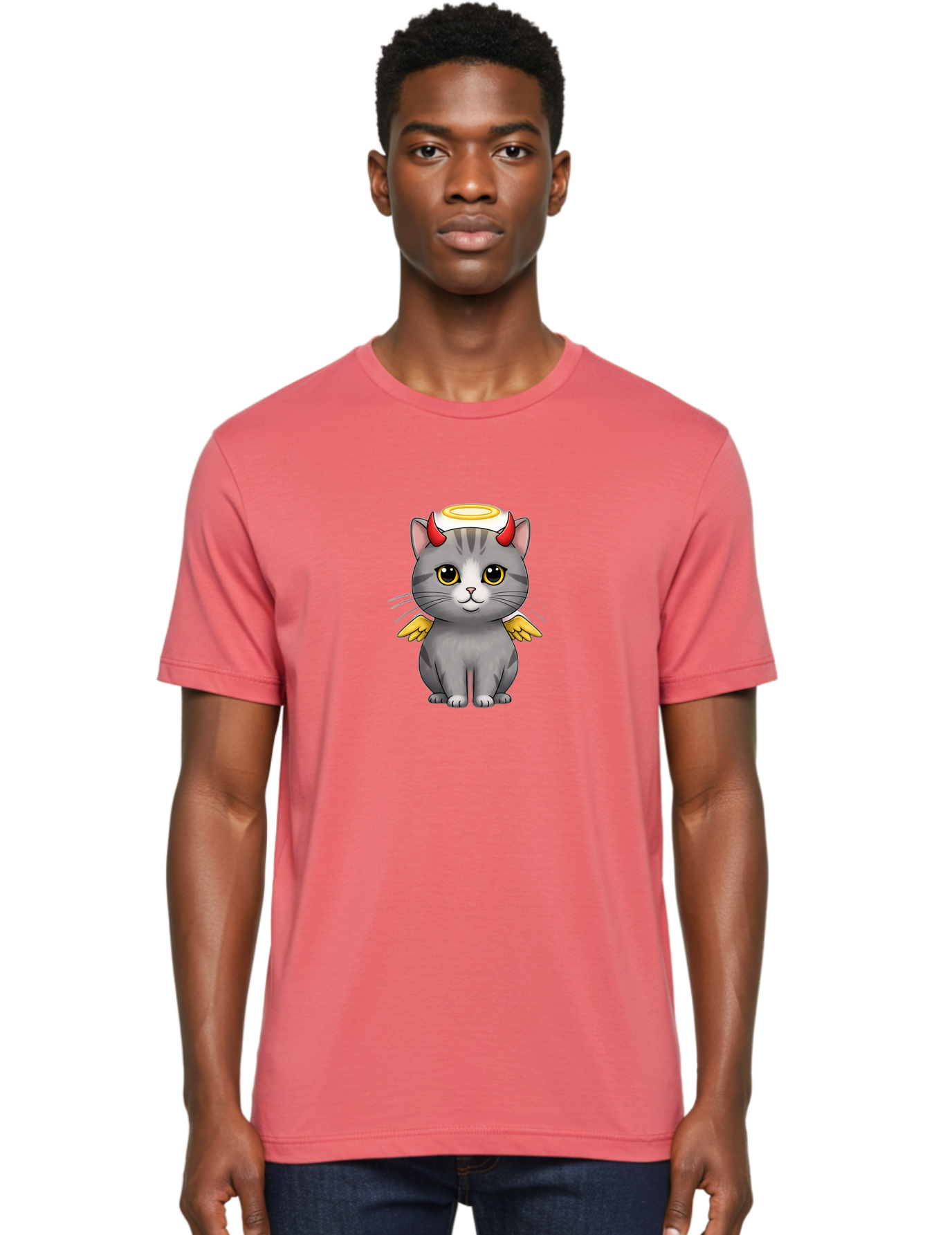 Cat-With-Horns-And-Wings Men'S Graphic Tee, 100% Cotton, Comfortable Casual Summer Wear, Machine Washable, Vintage Camera, Old Camera, Antique Camera, Black Camera, Classic Photography, Photography Equipment, Nostalgic Device, Film Camera, Bao209