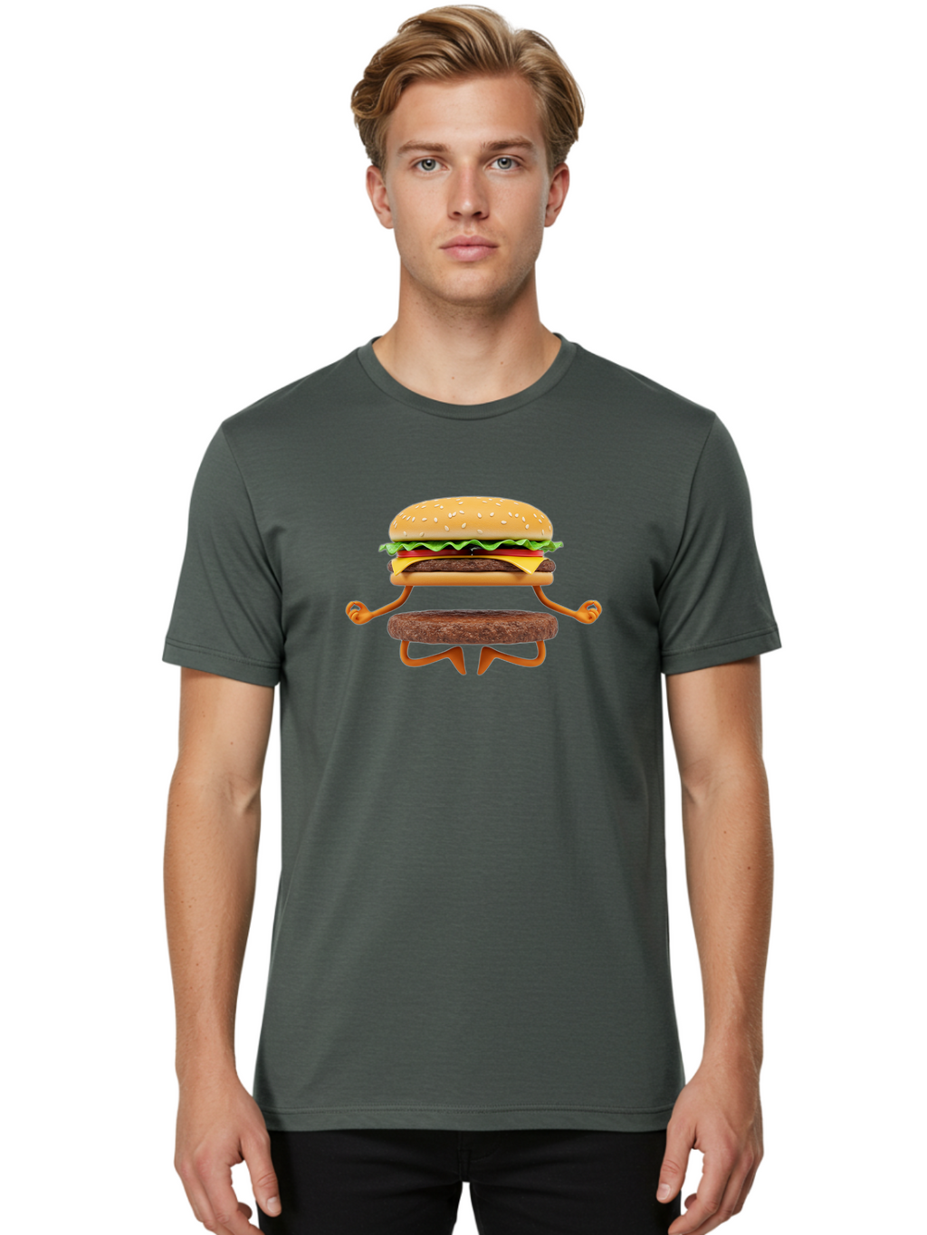 Cheeseburger-Man Men'S Graphic Tee, 100% Cotton, Comfortable Casual Summer Wear, Machine Washable, Vintage Camera, Old Camera, Antique Camera, Black Camera, Classic Photography, Photography Equipment, Nostalgic Device, Film Camera, Camera Art Bao215