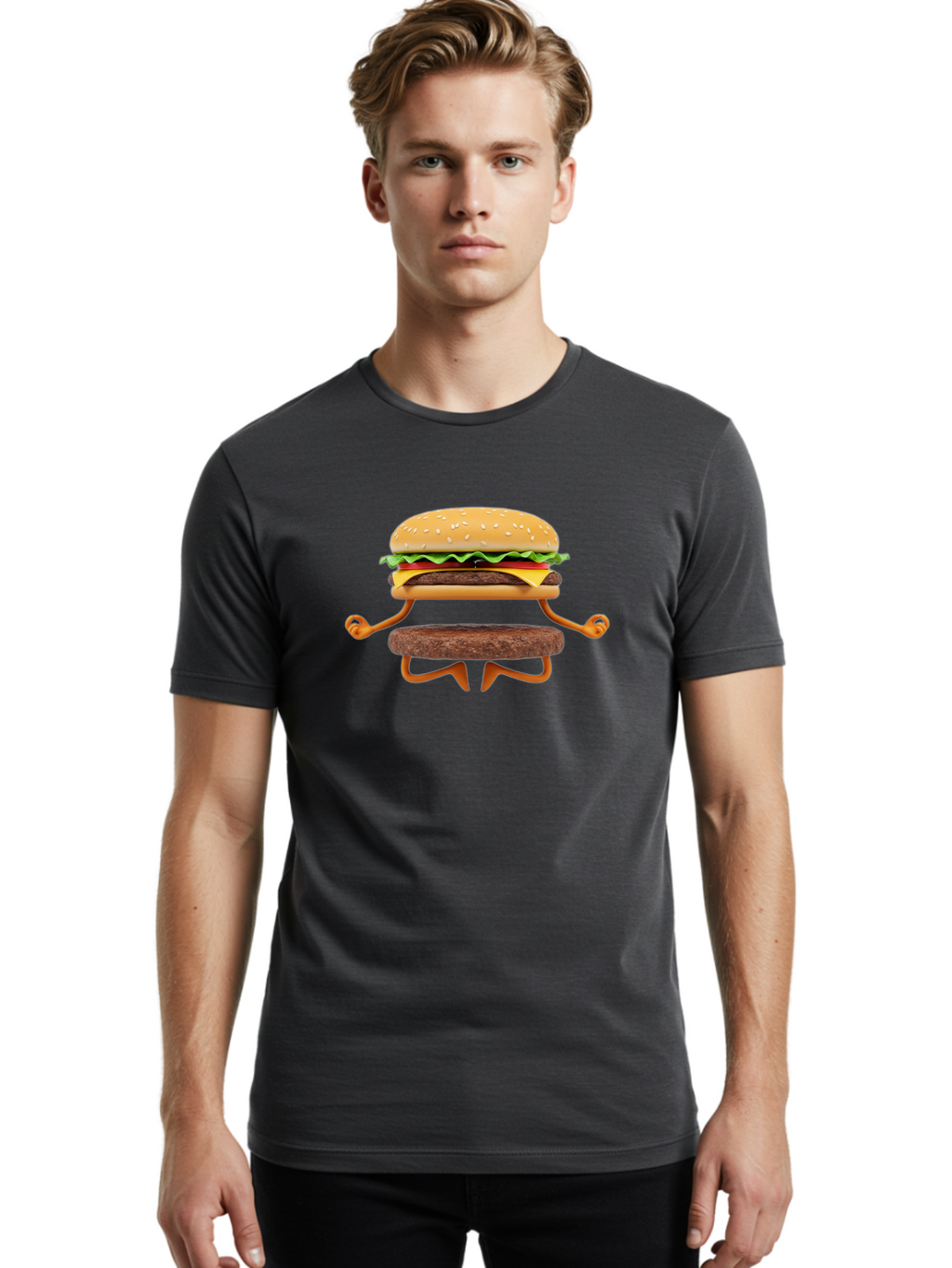 Cheeseburger-Man Men'S Graphic Tee, 100% Cotton, Comfortable Casual Summer Wear, Machine Washable, Vintage Camera, Old Camera, Antique Camera, Black Camera, Classic Photography, Photography Equipment, Nostalgic Device, Film Camera, Camera Art Bao215