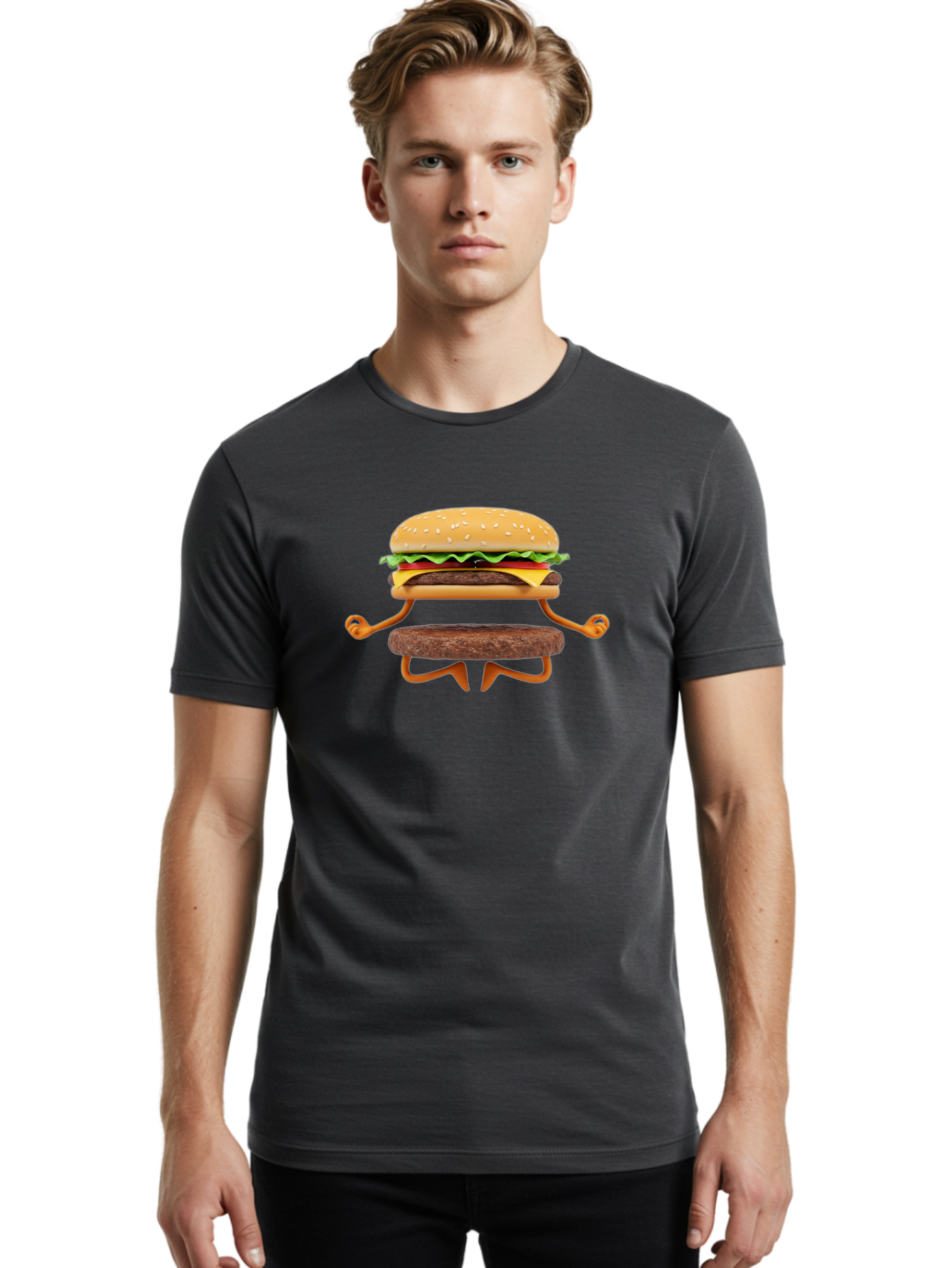 Cheeseburger-Man Men'S Graphic Tee, 100% Cotton, Comfortable Casual Summer Wear, Machine Washable, Vintage Camera, Old Camera, Antique Camera, Black Camera, Classic Photography, Photography Equipment, Nostalgic Device, Film Camera, Camera Art Bao215