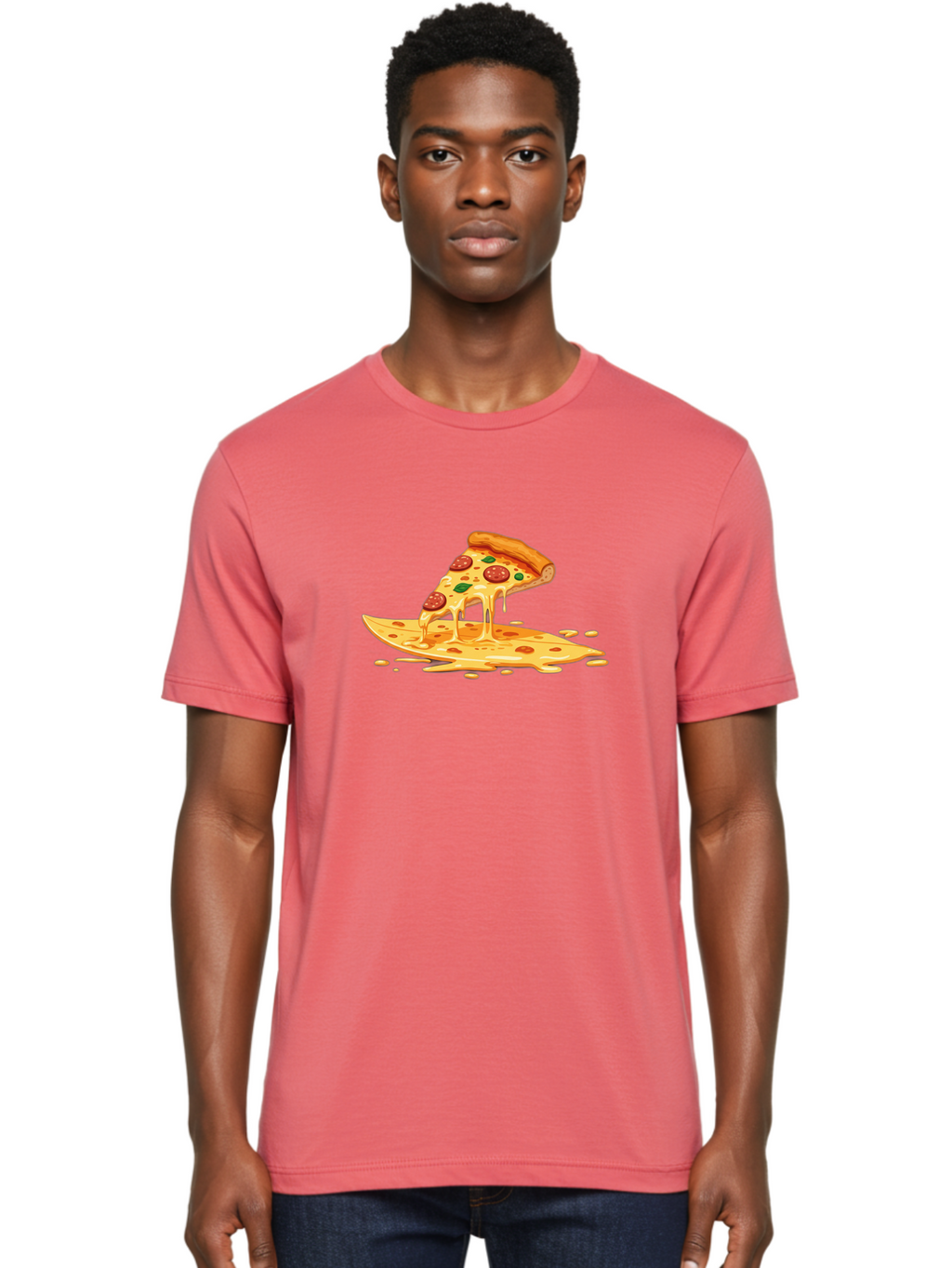 Cheesy-Pepperoni-Pizza-Slice Men'S Graphic Tee, 100% Cotton, Comfortable Casual Summer Wear, Machine Washable, Vintage Camera, Old Camera, Antique Camera, Black Camera, Classic Photography, Photography Equipment, Nostalgic Device, Film Camera, Bao216
