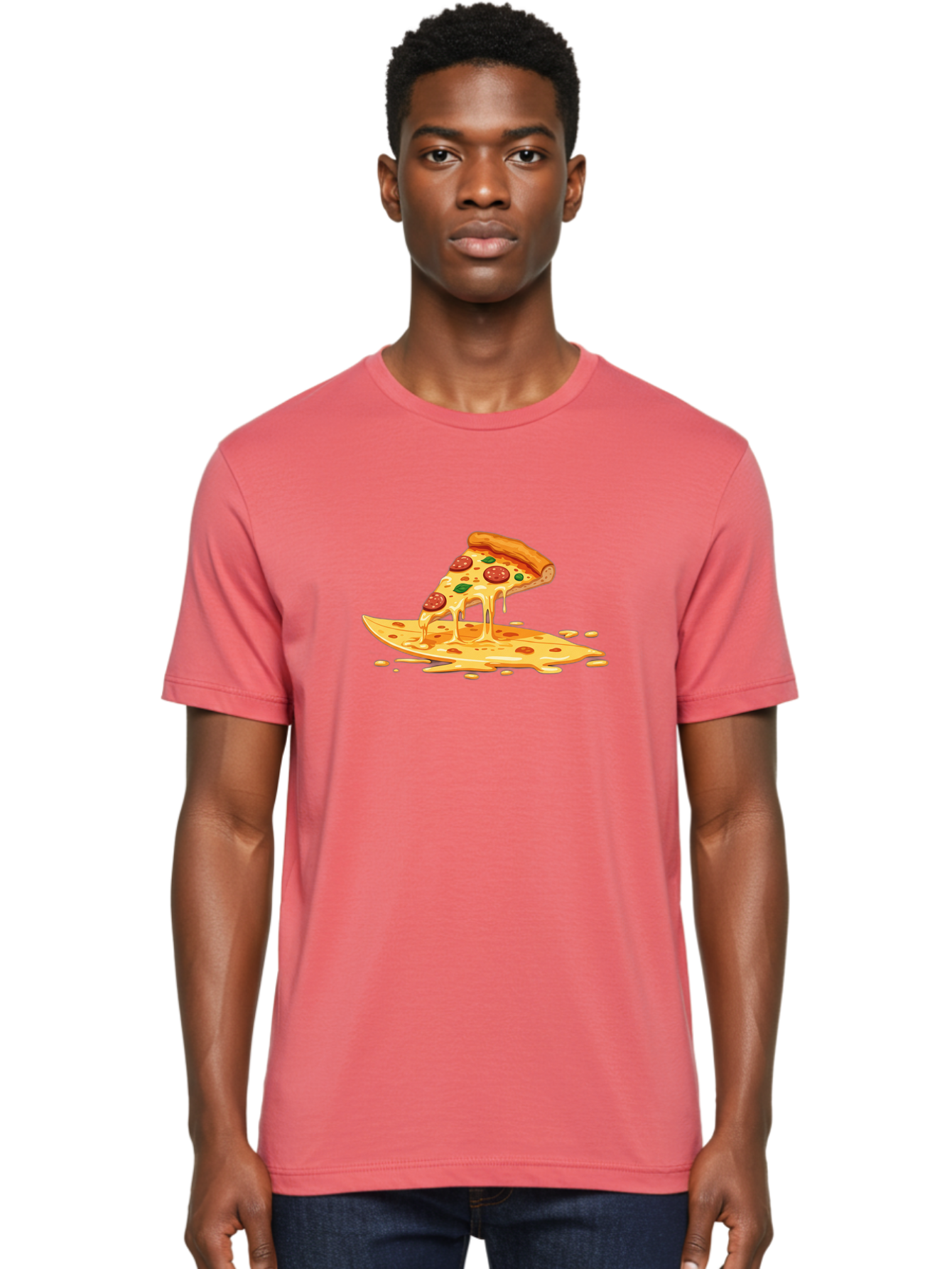 Cheesy-Pepperoni-Pizza-Slice Men'S Graphic Tee, 100% Cotton, Comfortable Casual Summer Wear, Machine Washable, Vintage Camera, Old Camera, Antique Camera, Black Camera, Classic Photography, Photography Equipment, Nostalgic Device, Film Camera, Bao216
