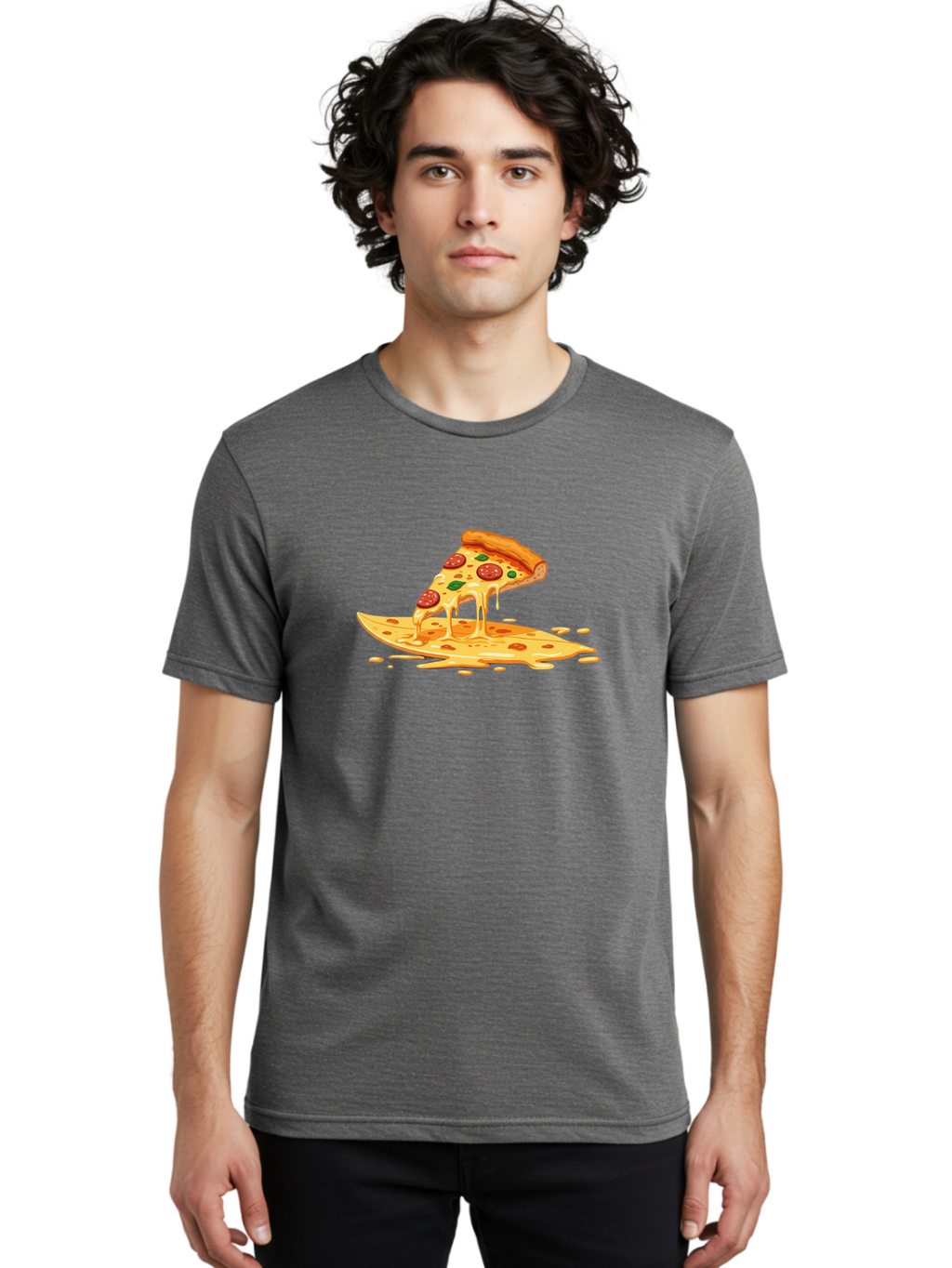 Cheesy-Pepperoni-Pizza-Slice Men'S Graphic Tee, 100% Cotton, Comfortable Casual Summer Wear, Machine Washable, Vintage Camera, Old Camera, Antique Camera, Black Camera, Classic Photography, Photography Equipment, Nostalgic Device, Film Camera, Bao216