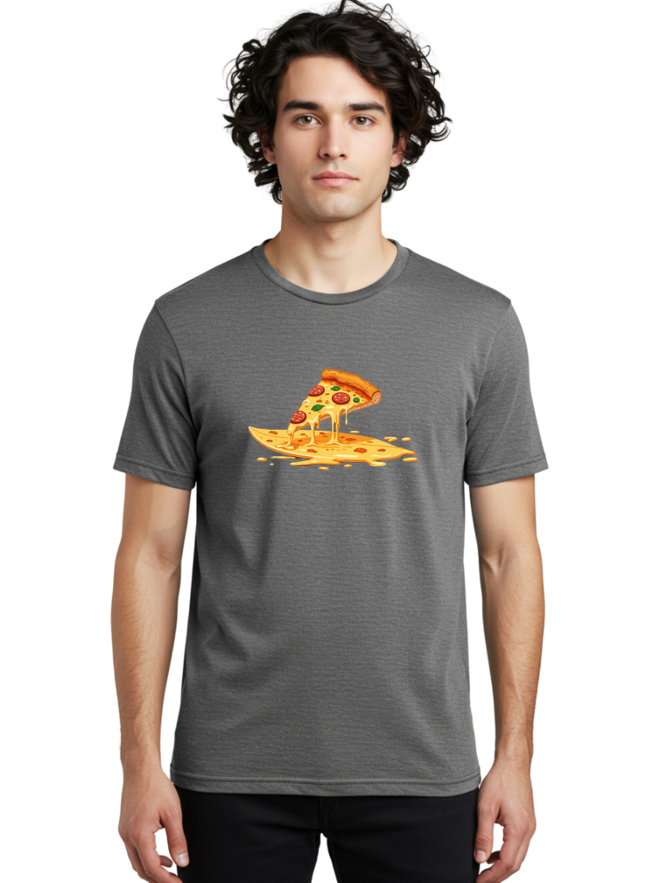 Cheesy-Pepperoni-Pizza-Slice Men'S Graphic Tee, 100% Cotton, Comfortable Casual Summer Wear, Machine Washable, Vintage Camera, Old Camera, Antique Camera, Black Camera, Classic Photography, Photography Equipment, Nostalgic Device, Film Camera, Bao216