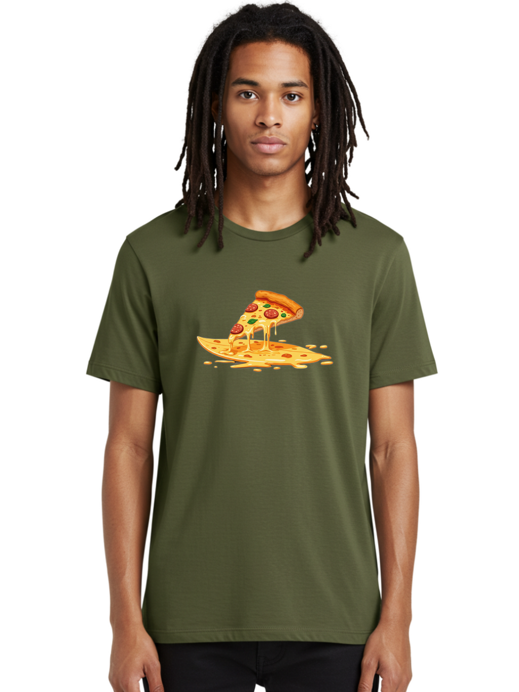Cheesy-Pepperoni-Pizza-Slice Men'S Graphic Tee, 100% Cotton, Comfortable Casual Summer Wear, Machine Washable, Vintage Camera, Old Camera, Antique Camera, Black Camera, Classic Photography, Photography Equipment, Nostalgic Device, Film Camera, Bao216