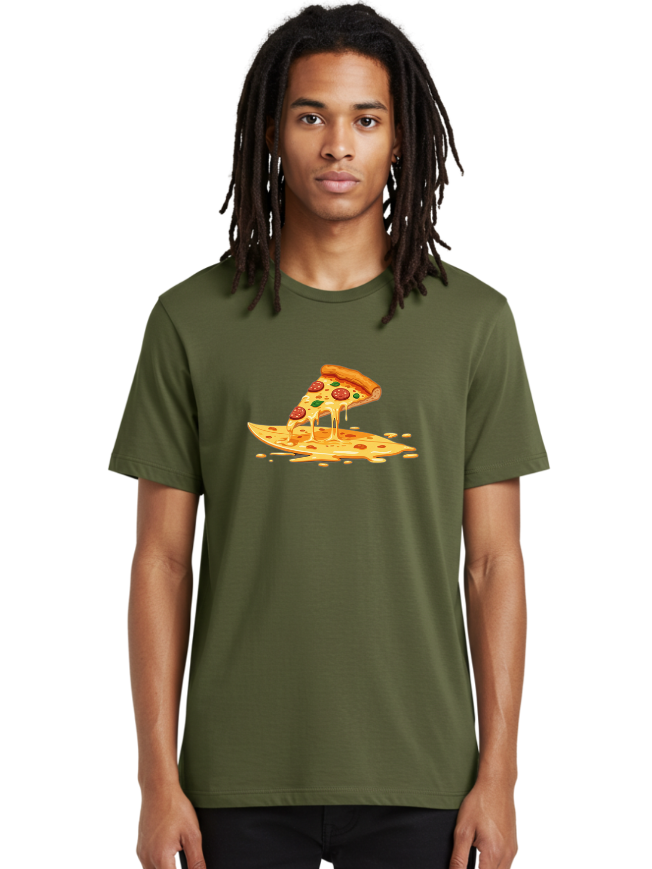 Cheesy-Pepperoni-Pizza-Slice Men'S Graphic Tee, 100% Cotton, Comfortable Casual Summer Wear, Machine Washable, Vintage Camera, Old Camera, Antique Camera, Black Camera, Classic Photography, Photography Equipment, Nostalgic Device, Film Camera, Bao216