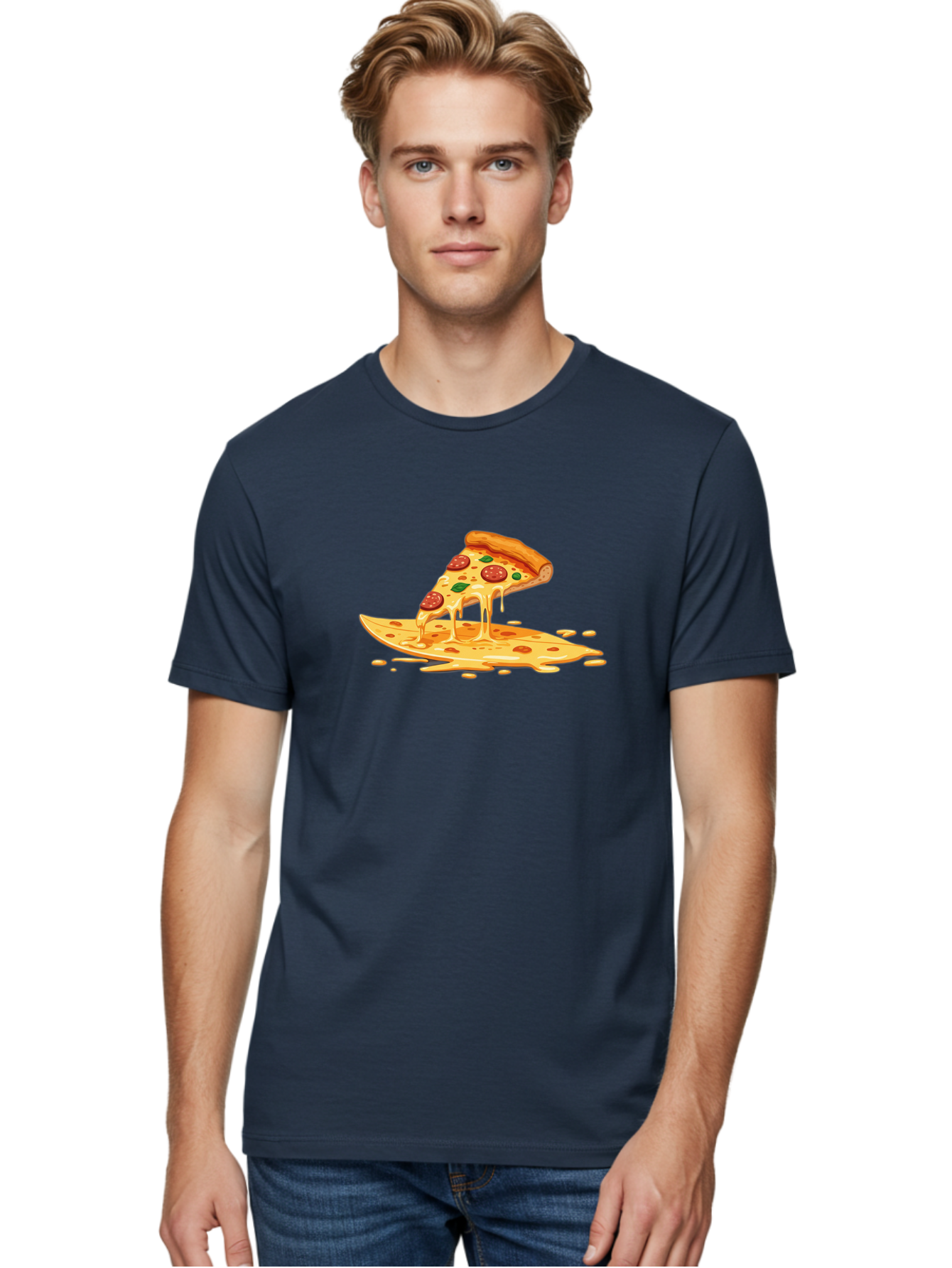 Cheesy-Pepperoni-Pizza-Slice Men'S Graphic Tee, 100% Cotton, Comfortable Casual Summer Wear, Machine Washable, Vintage Camera, Old Camera, Antique Camera, Black Camera, Classic Photography, Photography Equipment, Nostalgic Device, Film Camera, Bao216