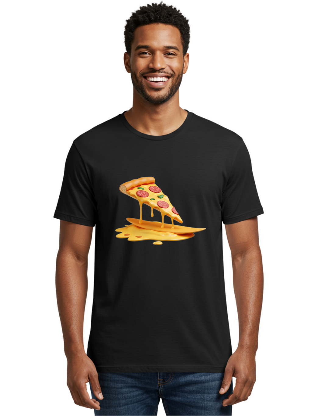 Cheesy-Pizza-Slice Men'S Graphic Tee, 100% Cotton, Comfortable Casual Summer Wear, Machine Washable, Vintage Camera, Old Camera, Antique Camera, Black Camera, Classic Photography, Photography Equipment, Nostalgic Device, Film Camera, Bao217