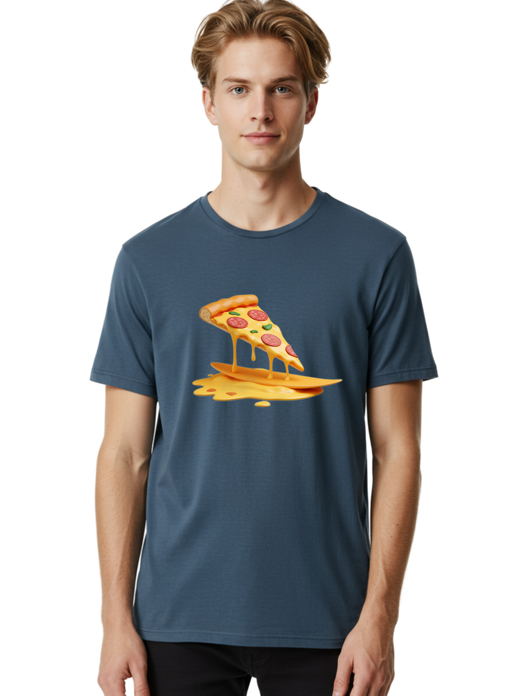 Cheesy-Pizza-Slice Men'S Graphic Tee, 100% Cotton, Comfortable Casual Summer Wear, Machine Washable, Vintage Camera, Old Camera, Antique Camera, Black Camera, Classic Photography, Photography Equipment, Nostalgic Device, Film Camera, Bao217