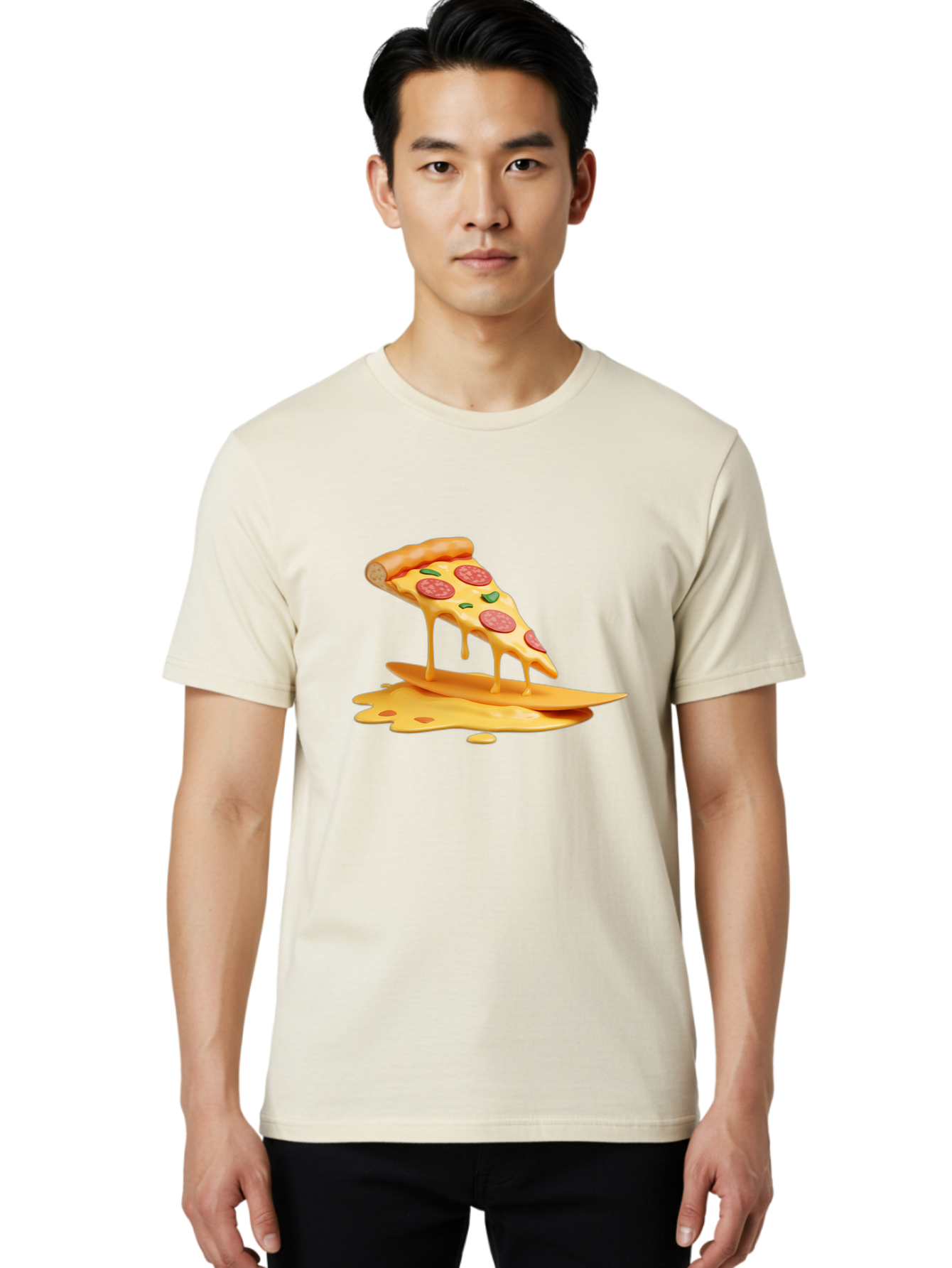 Cheesy-Pizza-Slice Men'S Graphic Tee, 100% Cotton, Comfortable Casual Summer Wear, Machine Washable, Vintage Camera, Old Camera, Antique Camera, Black Camera, Classic Photography, Photography Equipment, Nostalgic Device, Film Camera, Bao217