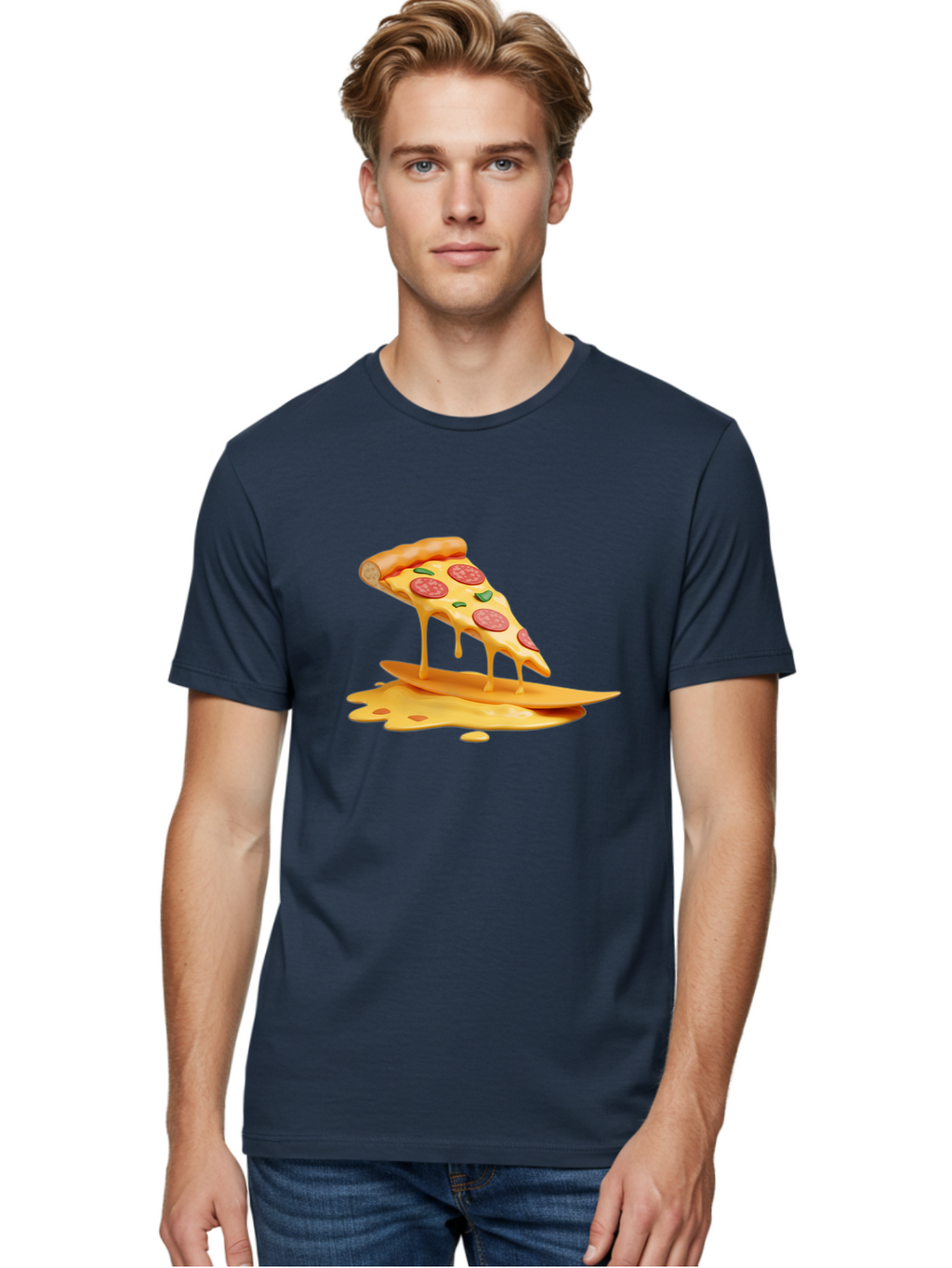 Cheesy-Pizza-Slice Men'S Graphic Tee, 100% Cotton, Comfortable Casual Summer Wear, Machine Washable, Vintage Camera, Old Camera, Antique Camera, Black Camera, Classic Photography, Photography Equipment, Nostalgic Device, Film Camera, Bao217