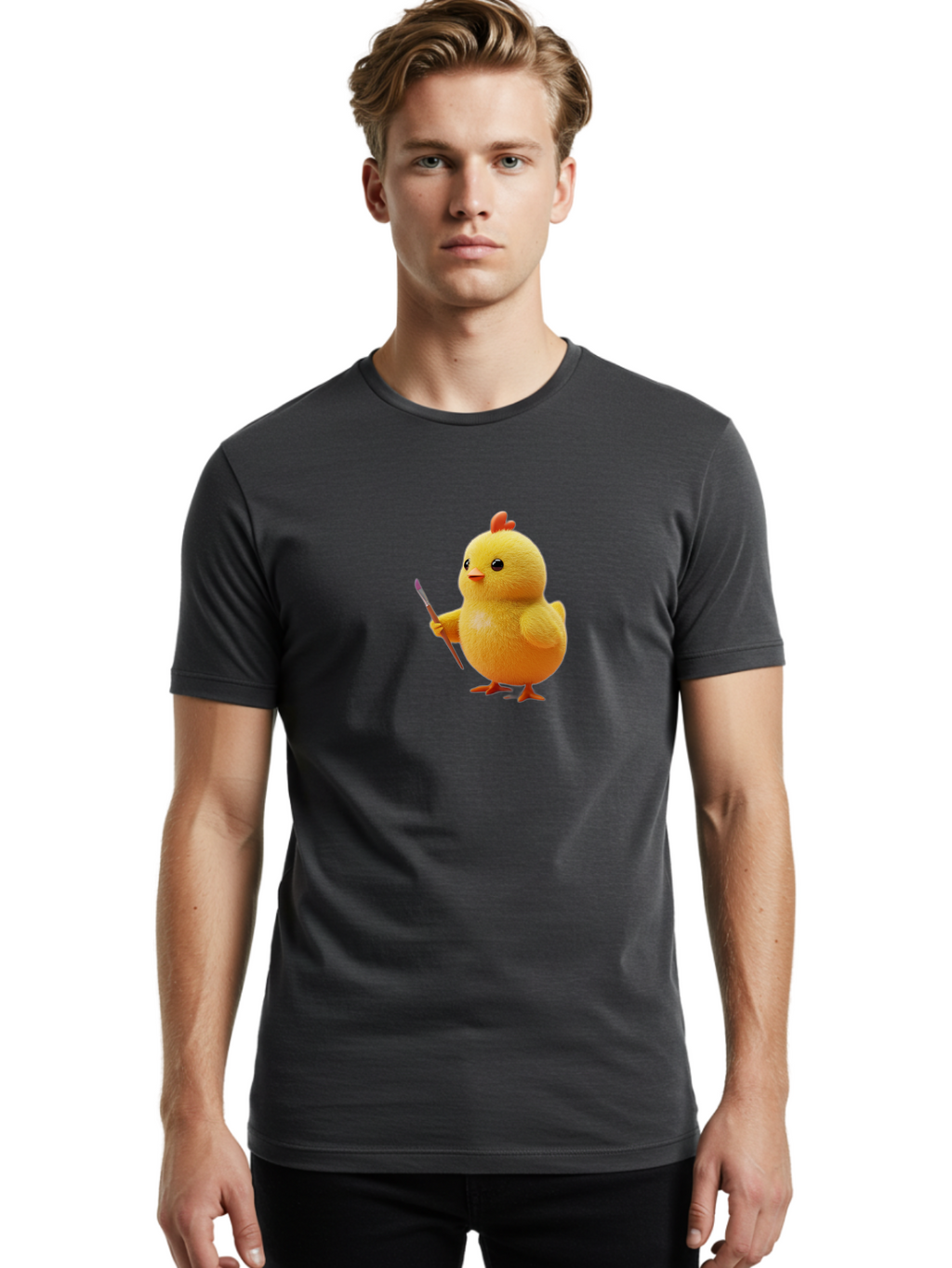 Chick-With-Paintbrush Men'S Graphic Tee, 100% Cotton, Comfortable Casual Summer Wear, Machine Washable, Vintage Camera, Old Camera, Antique Camera, Black Camera, Classic Photography, Photography Equipment, Nostalgic Device, Film Camera, Bao221