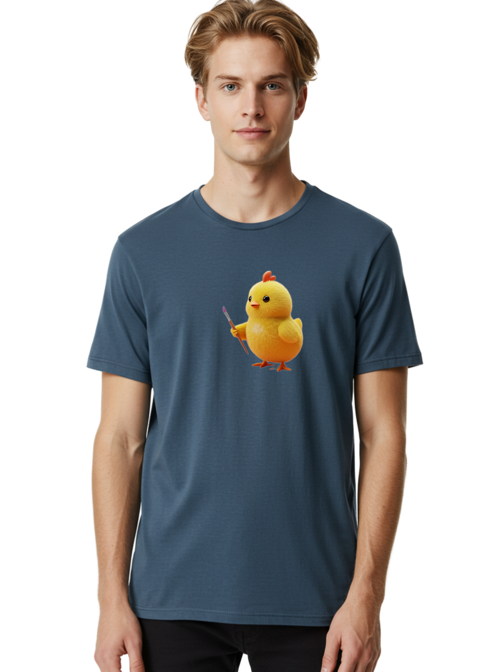 Chick-With-Paintbrush Men'S Graphic Tee, 100% Cotton, Comfortable Casual Summer Wear, Machine Washable, Vintage Camera, Old Camera, Antique Camera, Black Camera, Classic Photography, Photography Equipment, Nostalgic Device, Film Camera, Bao221
