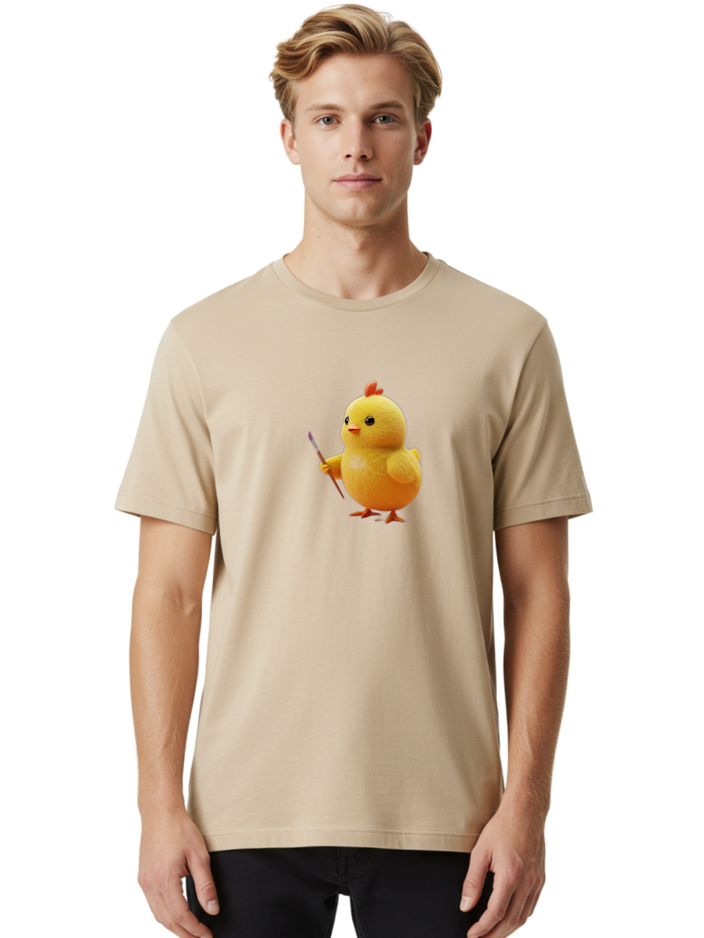Chick-With-Paintbrush Men'S Graphic Tee, 100% Cotton, Comfortable Casual Summer Wear, Machine Washable, Vintage Camera, Old Camera, Antique Camera, Black Camera, Classic Photography, Photography Equipment, Nostalgic Device, Film Camera, Bao221