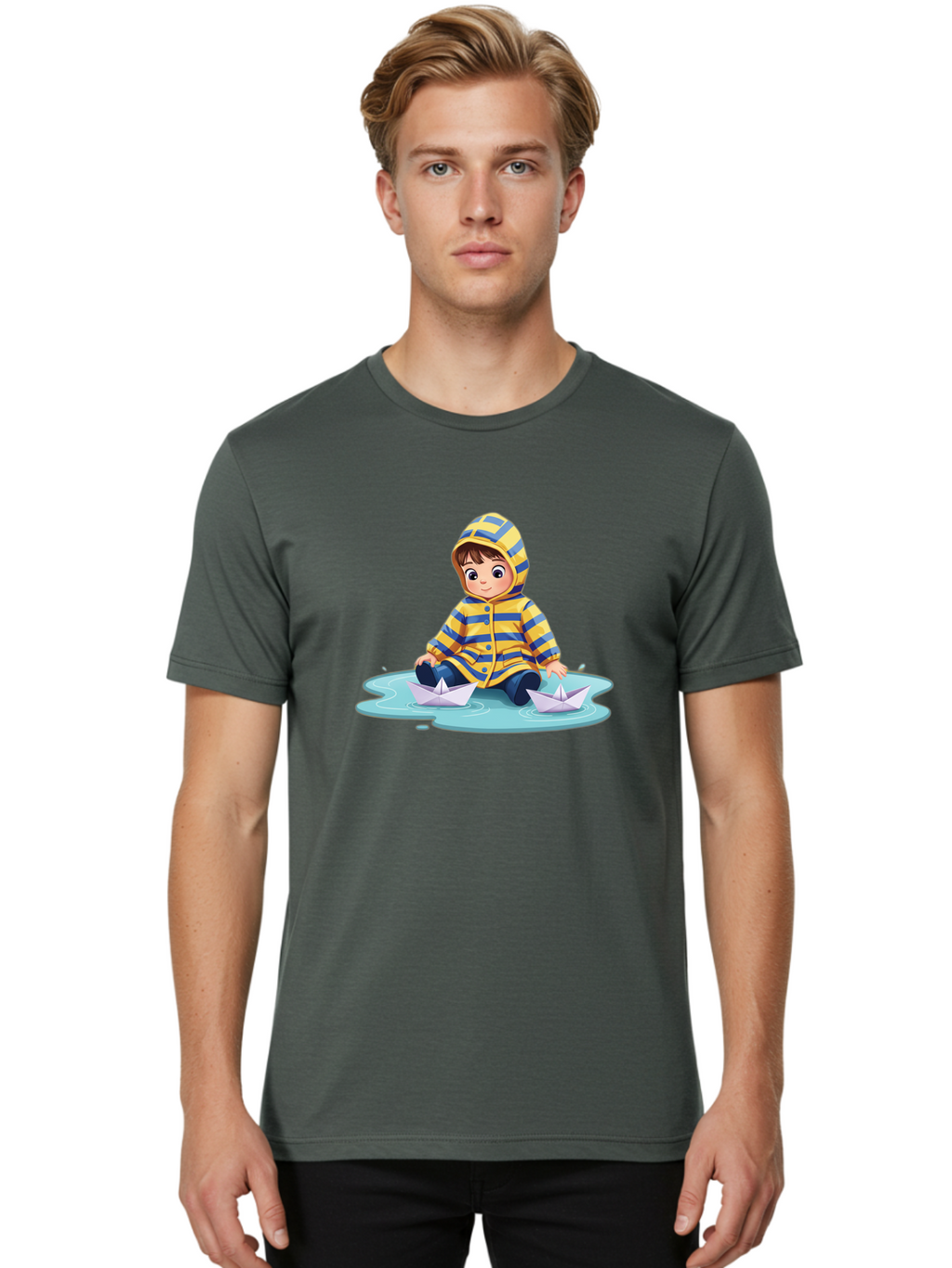 Child-With-Paper-Boats Men'S Graphic Tee, 100% Cotton, Comfortable Casual Summer Wear, Machine Washable, Vintage Camera, Old Camera, Antique Camera, Black Camera, Classic Photography, Photography Equipment, Nostalgic Device, Film Camera, Bao225