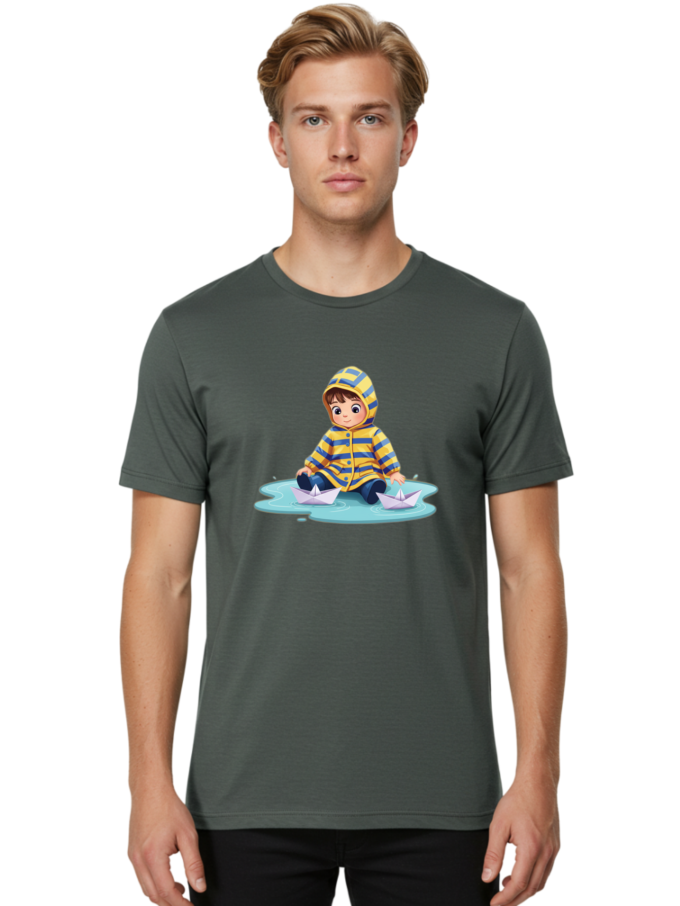 Child-With-Paper-Boats Men'S Graphic Tee, 100% Cotton, Comfortable Casual Summer Wear, Machine Washable, Vintage Camera, Old Camera, Antique Camera, Black Camera, Classic Photography, Photography Equipment, Nostalgic Device, Film Camera, Bao225