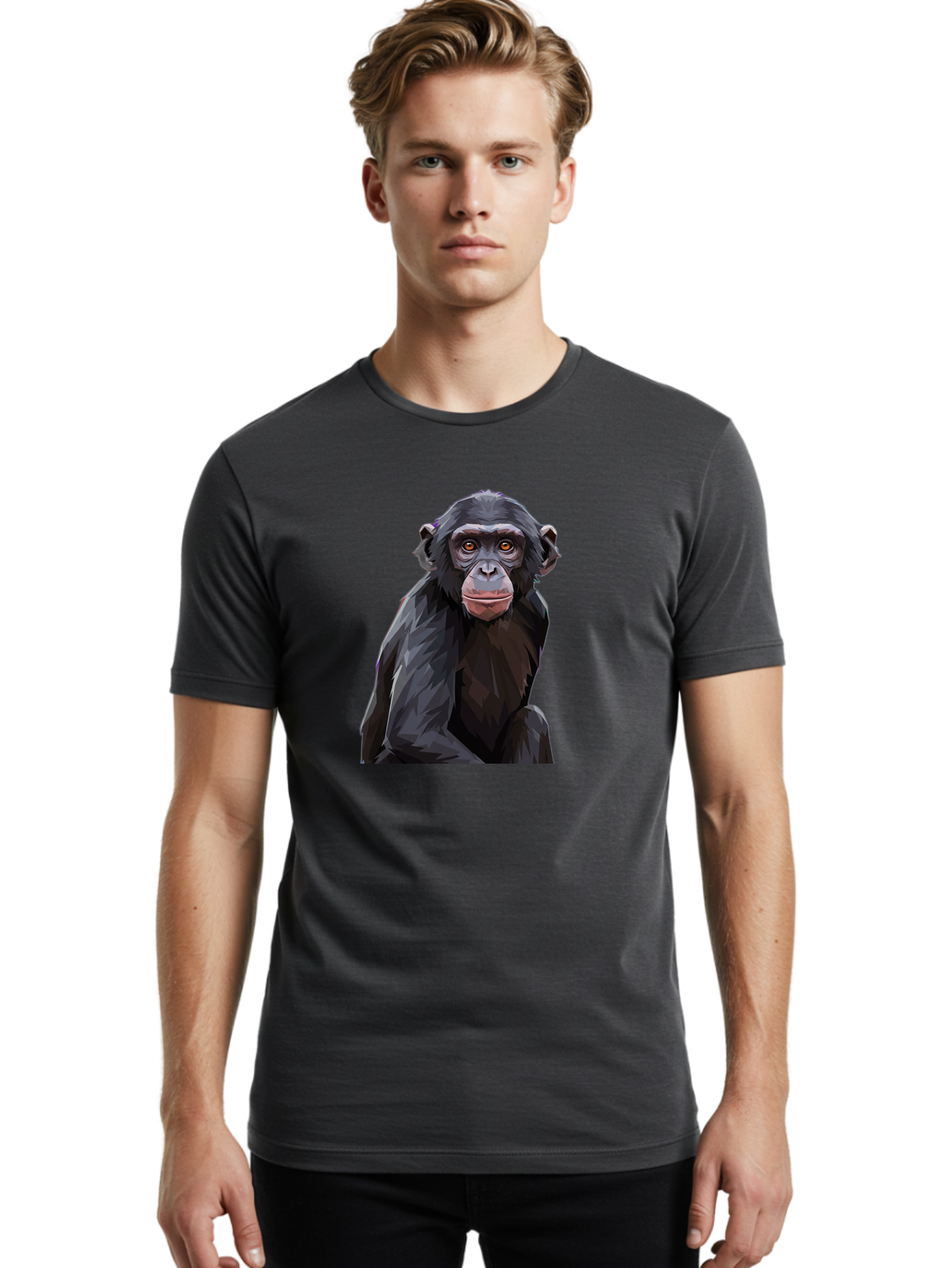 Chimpanzee Men'S Graphic Tee, 100% Cotton, Comfortable Casual Summer Wear, Machine Washable, Vintage Camera, Old Camera, Antique Camera, Black Camera, Classic Photography, Photography Equipment, Nostalgic Device, Film Camera, Camera Art Bao227