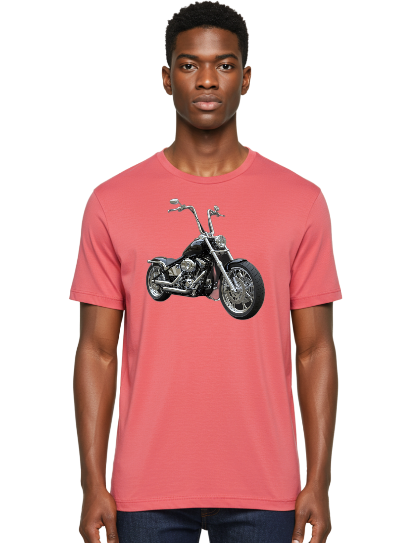 Chopper-Motorcycle-1 Men'S Graphic Tee, 100% Cotton, Comfortable Casual Summer Wear, Machine Washable, Vintage Camera, Old Camera, Antique Camera, Black Camera, Classic Photography, Photography Equipment, Nostalgic Device, Film Camera, Bao229