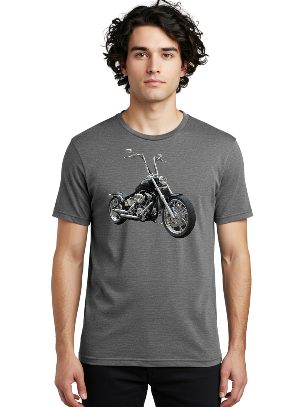 Chopper-Motorcycle-1 Men'S Graphic Tee, 100% Cotton, Comfortable Casual Summer Wear, Machine Washable, Vintage Camera, Old Camera, Antique Camera, Black Camera, Classic Photography, Photography Equipment, Nostalgic Device, Film Camera, Bao229