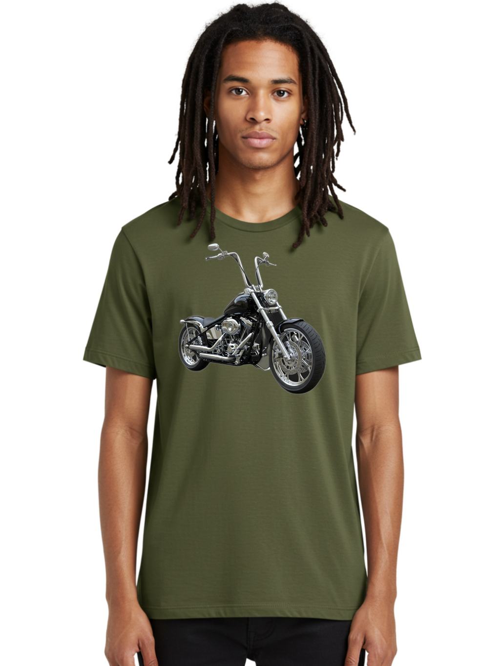 Chopper-Motorcycle-1 Men'S Graphic Tee, 100% Cotton, Comfortable Casual Summer Wear, Machine Washable, Vintage Camera, Old Camera, Antique Camera, Black Camera, Classic Photography, Photography Equipment, Nostalgic Device, Film Camera, Bao229