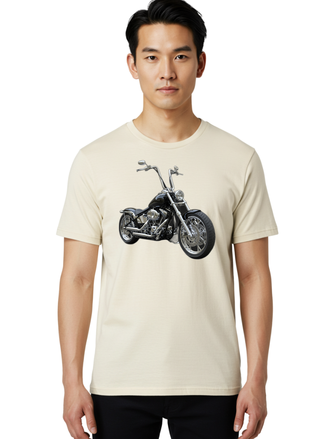 Chopper-Motorcycle-1 Men'S Graphic Tee, 100% Cotton, Comfortable Casual Summer Wear, Machine Washable, Vintage Camera, Old Camera, Antique Camera, Black Camera, Classic Photography, Photography Equipment, Nostalgic Device, Film Camera, Bao229