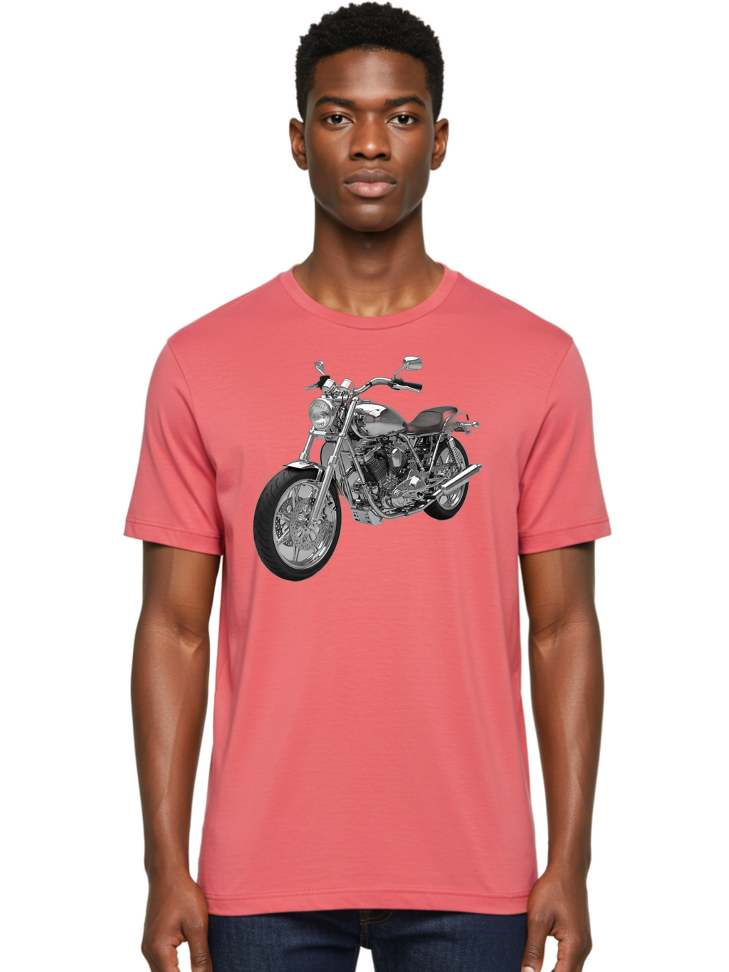 Chopper-Motorcycle-2 Men'S Graphic Tee, 100% Cotton, Comfortable Casual Summer Wear, Machine Washable, Vintage Camera, Old Camera, Antique Camera, Black Camera, Classic Photography, Photography Equipment, Nostalgic Device, Film Camera, Bao230