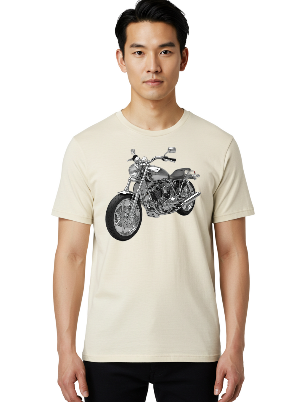 Chopper-Motorcycle-2 Men'S Graphic Tee, 100% Cotton, Comfortable Casual Summer Wear, Machine Washable, Vintage Camera, Old Camera, Antique Camera, Black Camera, Classic Photography, Photography Equipment, Nostalgic Device, Film Camera, Bao230