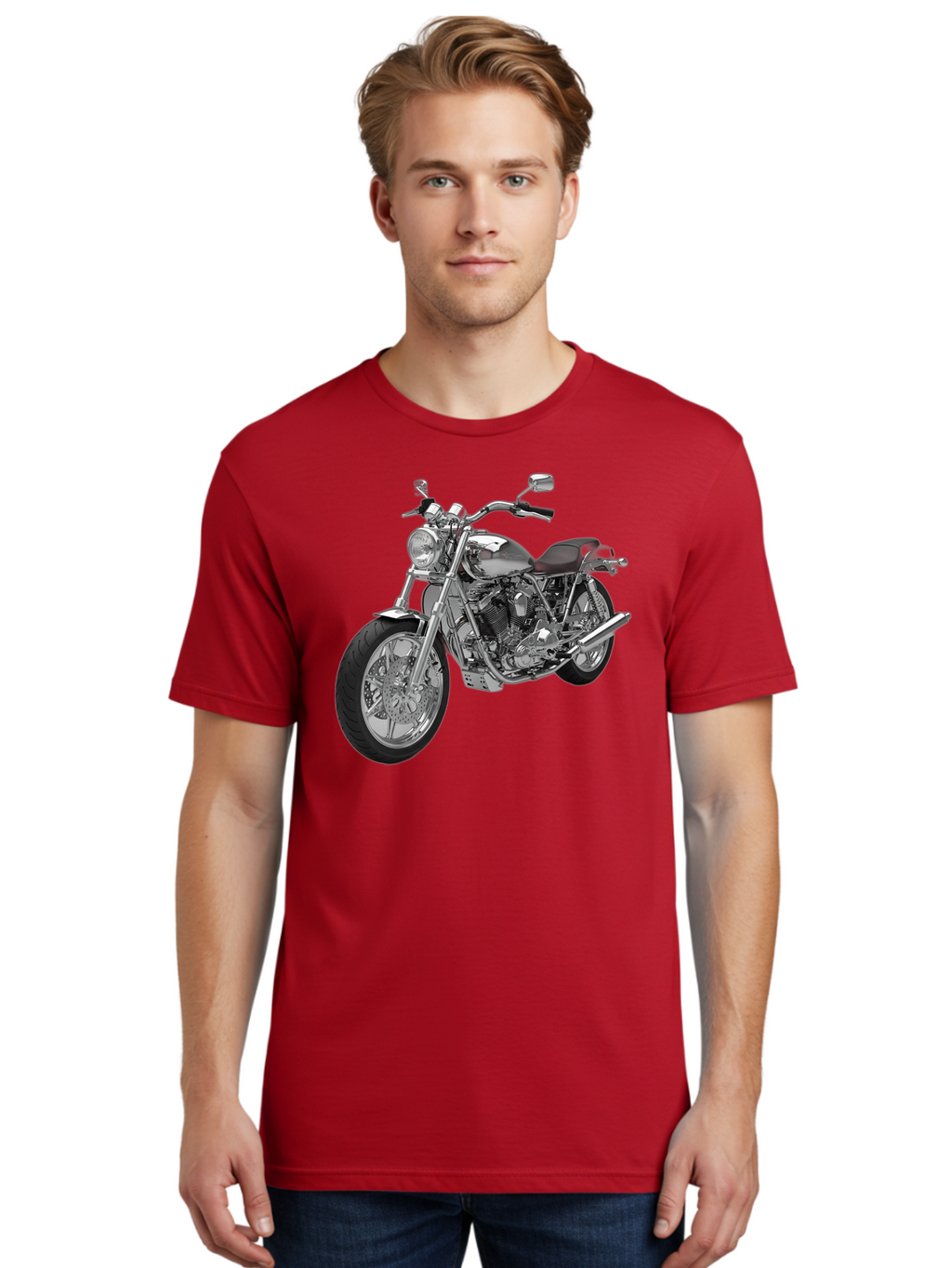 Chopper-Motorcycle-2 Men'S Graphic Tee, 100% Cotton, Comfortable Casual Summer Wear, Machine Washable, Vintage Camera, Old Camera, Antique Camera, Black Camera, Classic Photography, Photography Equipment, Nostalgic Device, Film Camera, Bao230