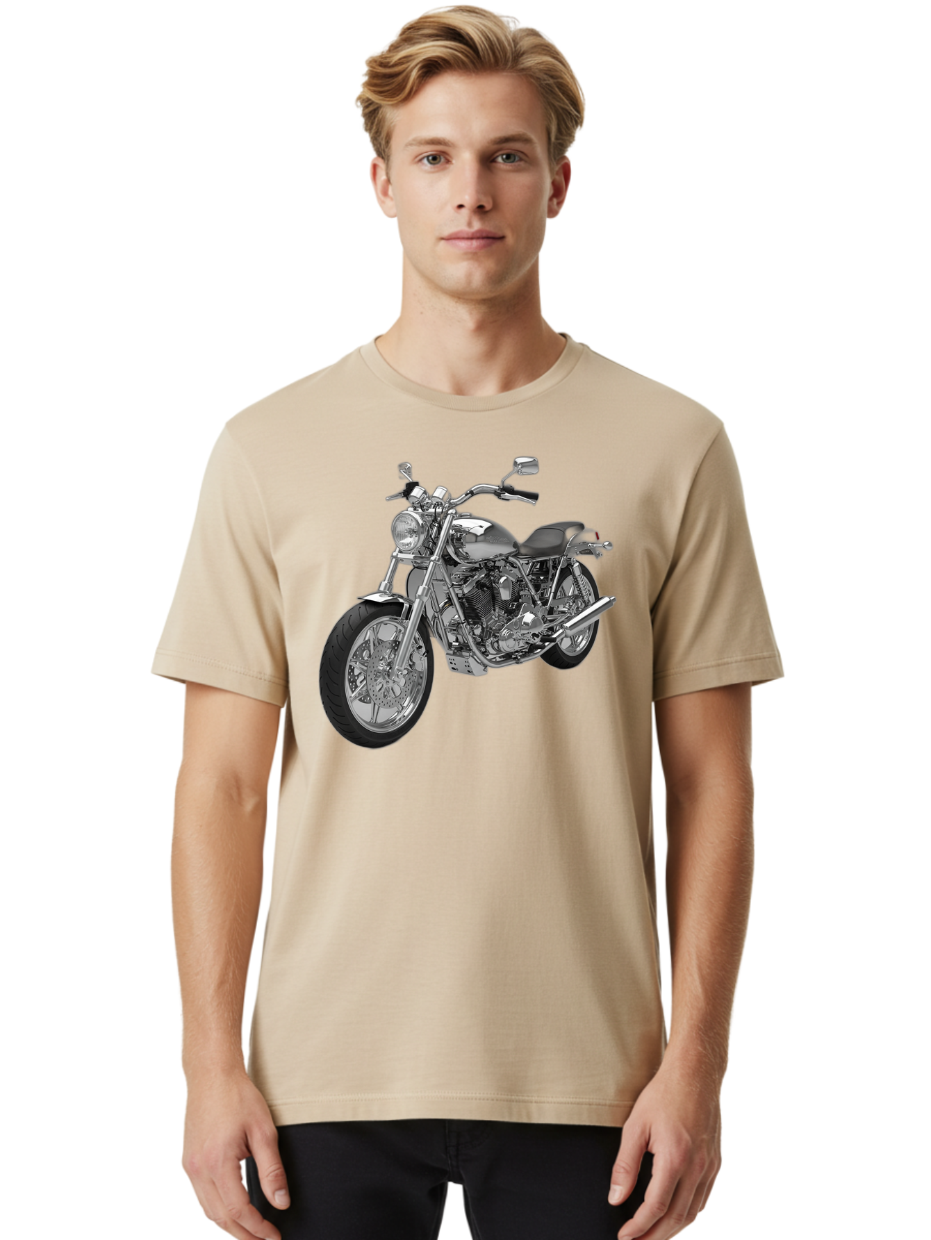Chopper-Motorcycle-2 Men'S Graphic Tee, 100% Cotton, Comfortable Casual Summer Wear, Machine Washable, Vintage Camera, Old Camera, Antique Camera, Black Camera, Classic Photography, Photography Equipment, Nostalgic Device, Film Camera, Bao230