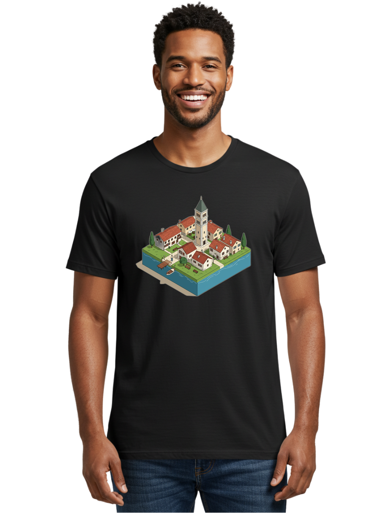 Church-Village Men'S Graphic Tee, 100% Cotton, Comfortable Casual Summer Wear, Machine Washable, Vintage Camera, Old Camera, Antique Camera, Black Camera, Classic Photography, Photography Equipment, Nostalgic Device, Film Camera, Camera Art Bao232