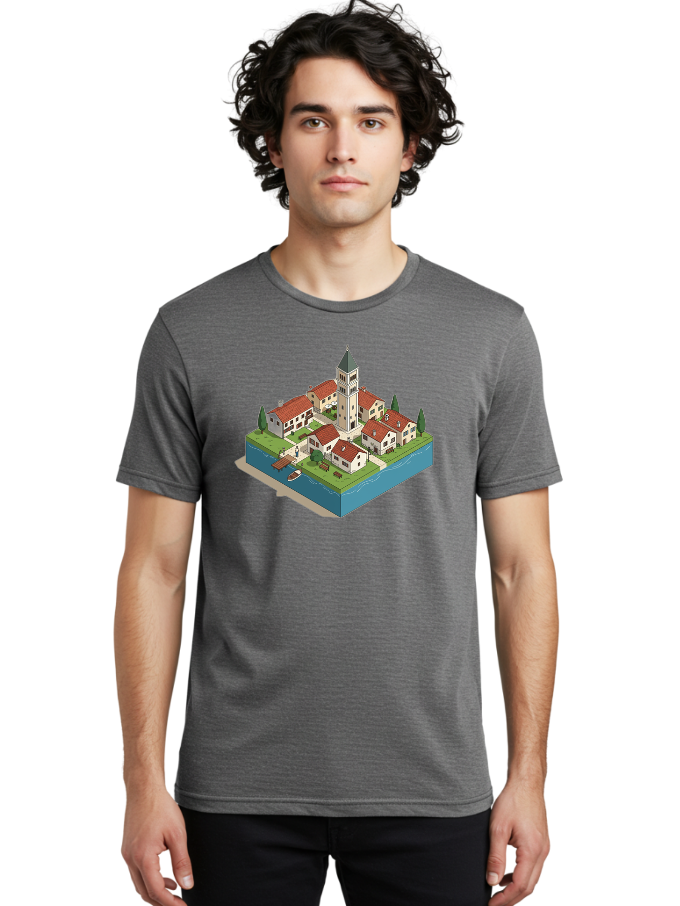 Church-Village Men'S Graphic Tee, 100% Cotton, Comfortable Casual Summer Wear, Machine Washable, Vintage Camera, Old Camera, Antique Camera, Black Camera, Classic Photography, Photography Equipment, Nostalgic Device, Film Camera, Camera Art Bao232