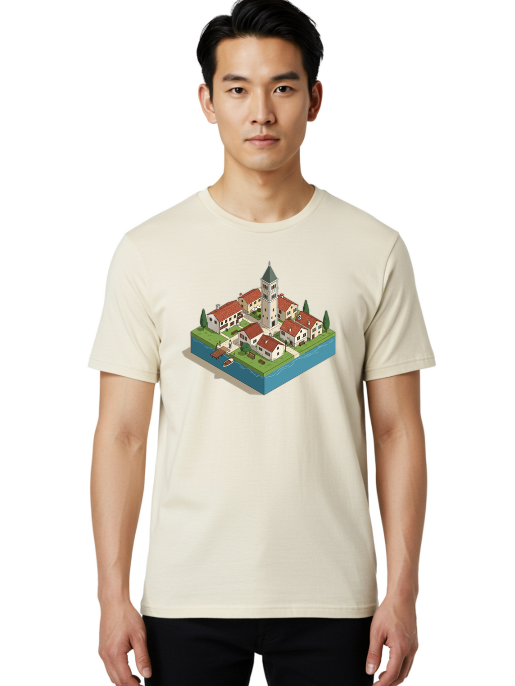 Church-Village Men'S Graphic Tee, 100% Cotton, Comfortable Casual Summer Wear, Machine Washable, Vintage Camera, Old Camera, Antique Camera, Black Camera, Classic Photography, Photography Equipment, Nostalgic Device, Film Camera, Camera Art Bao232