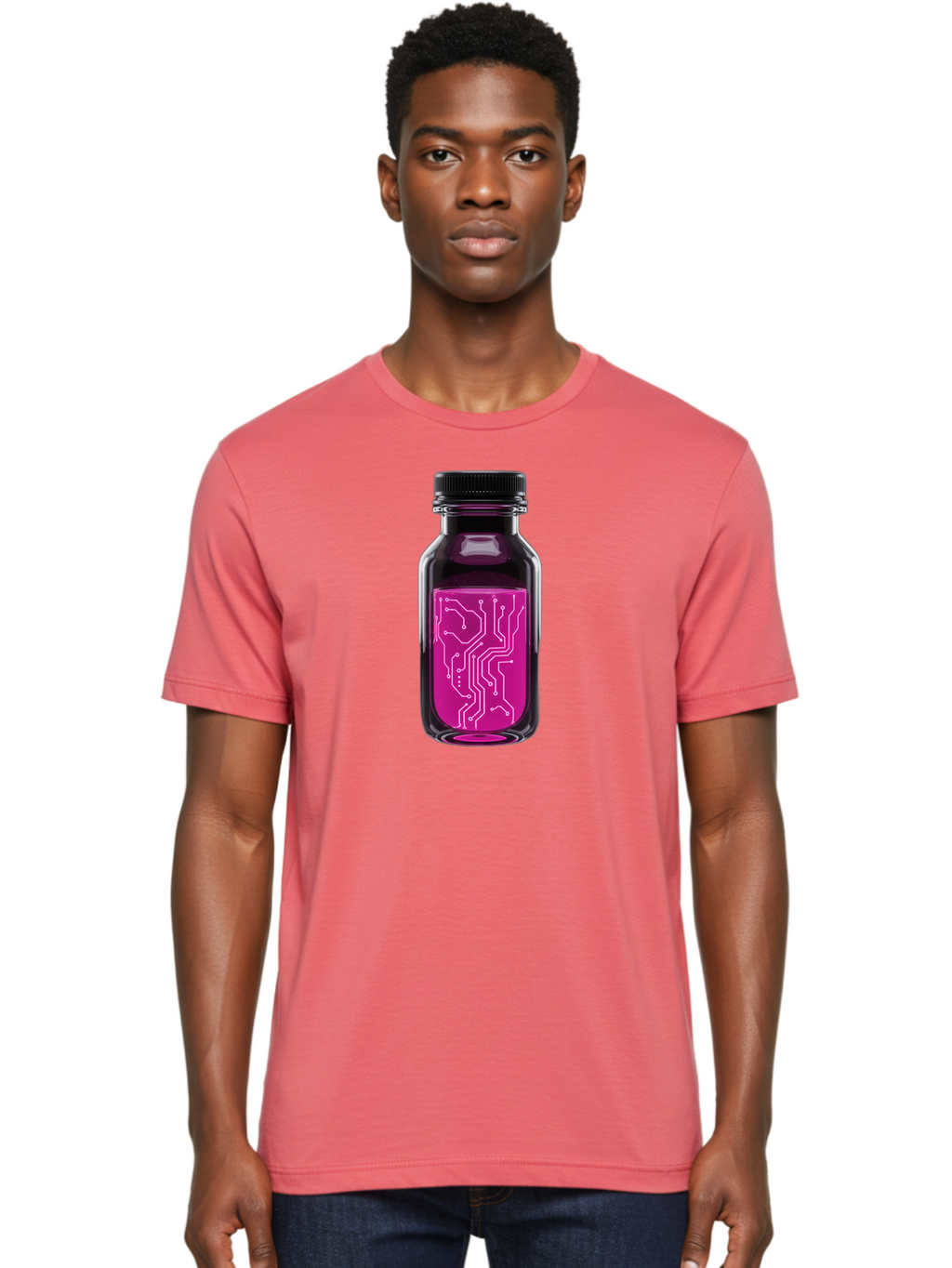 Circuit-Board-Bottle Men'S Graphic Tee, 100% Cotton, Comfortable Casual Summer Wear, Machine Washable, Vintage Camera, Old Camera, Antique Camera, Black Camera, Classic Photography, Photography Equipment, Nostalgic Device, Film Camera, Bao234