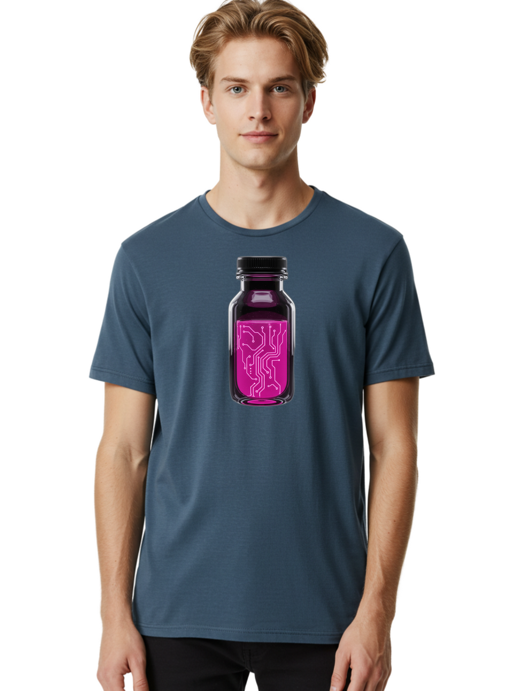 Circuit-Board-Bottle Men'S Graphic Tee, 100% Cotton, Comfortable Casual Summer Wear, Machine Washable, Vintage Camera, Old Camera, Antique Camera, Black Camera, Classic Photography, Photography Equipment, Nostalgic Device, Film Camera, Bao234