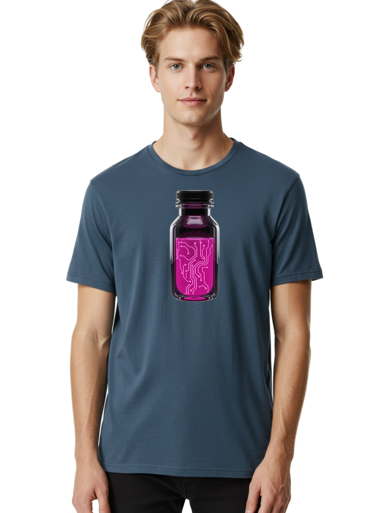 Circuit-Board-Bottle Men'S Graphic Tee, 100% Cotton, Comfortable Casual Summer Wear, Machine Washable, Vintage Camera, Old Camera, Antique Camera, Black Camera, Classic Photography, Photography Equipment, Nostalgic Device, Film Camera, Bao234