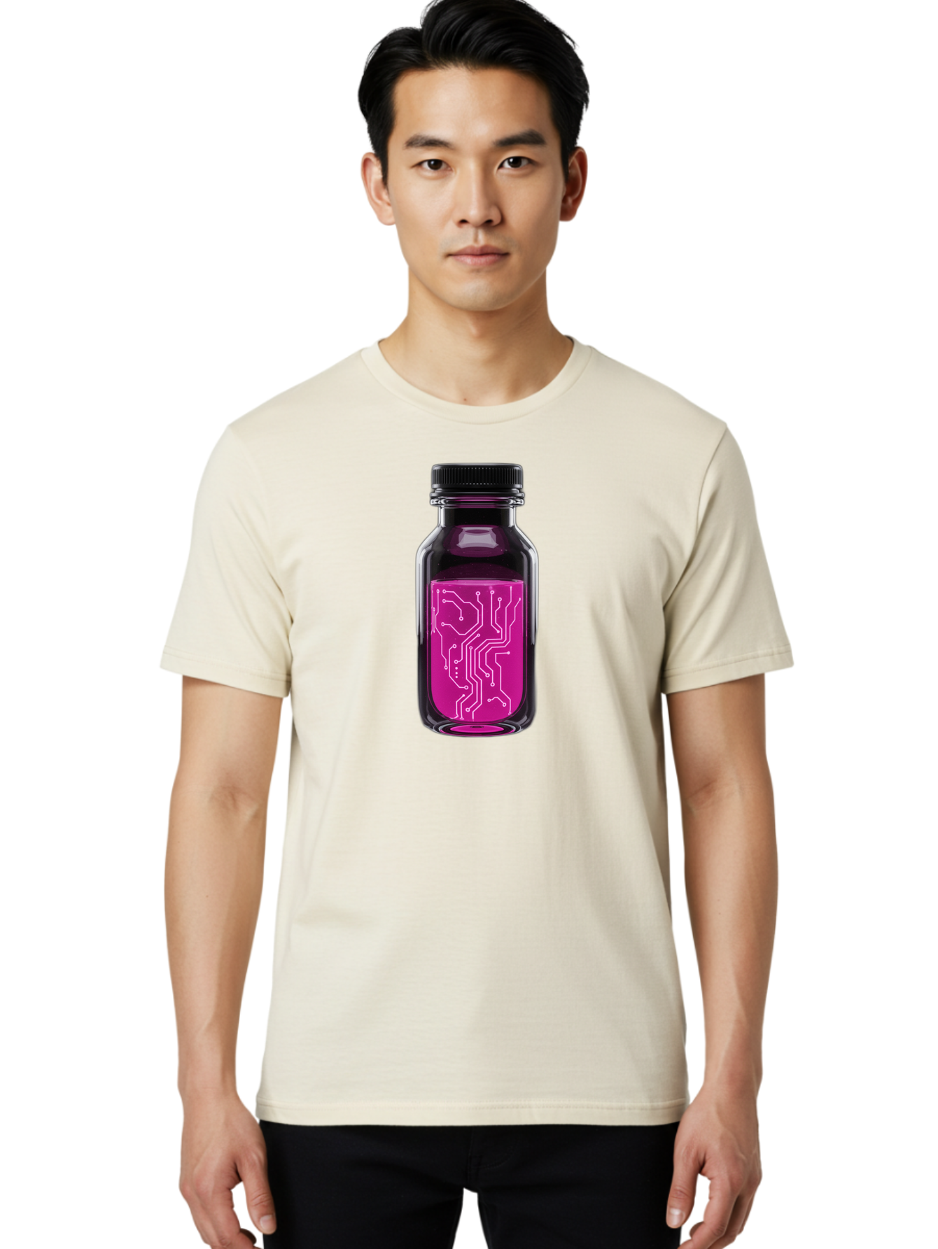 Circuit-Board-Bottle Men'S Graphic Tee, 100% Cotton, Comfortable Casual Summer Wear, Machine Washable, Vintage Camera, Old Camera, Antique Camera, Black Camera, Classic Photography, Photography Equipment, Nostalgic Device, Film Camera, Bao234