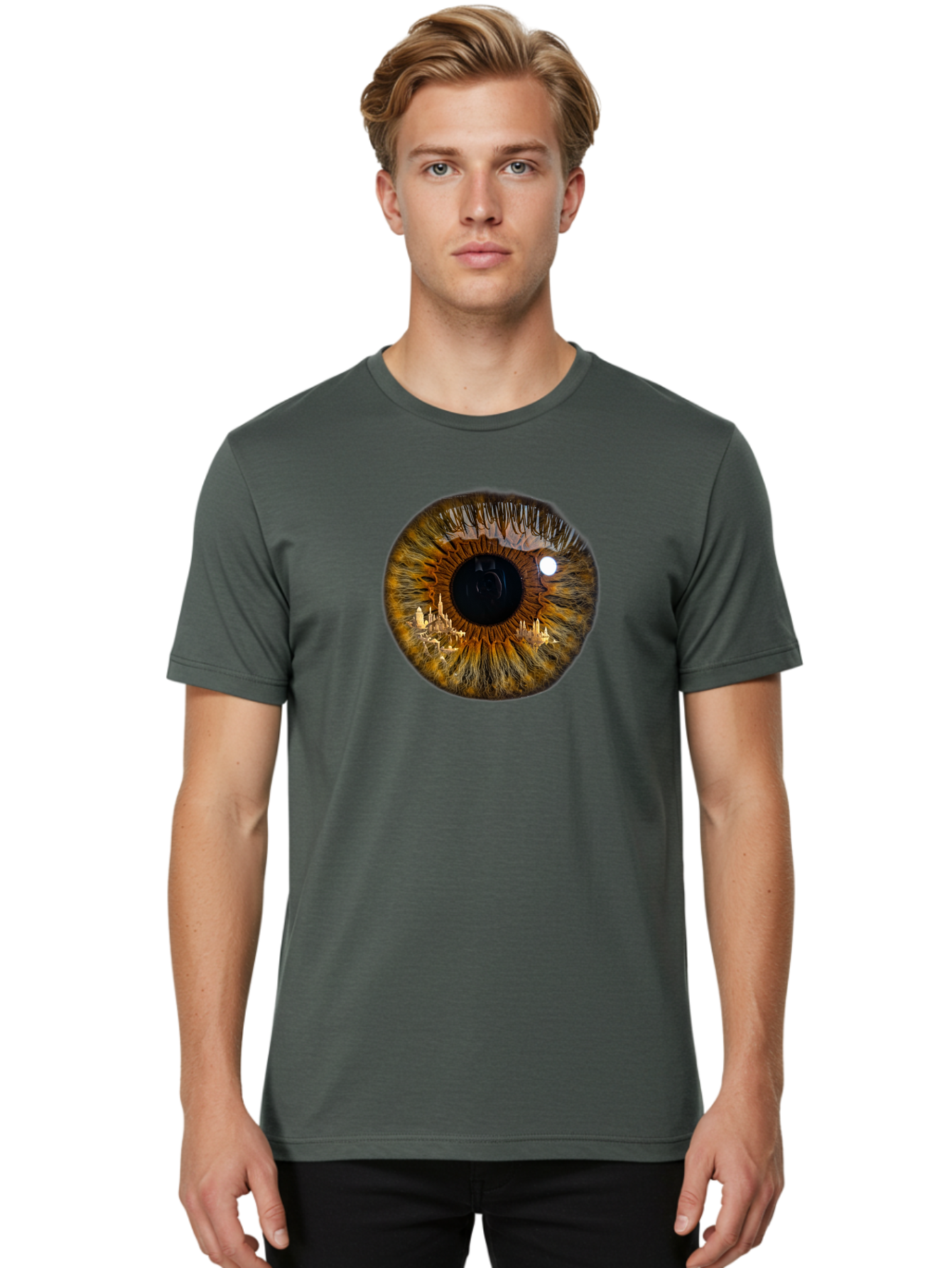 City-In-Eye Men'S Graphic Tee, 100% Cotton, Comfortable Casual Summer Wear, Machine Washable, Vintage Camera, Old Camera, Antique Camera, Black Camera, Classic Photography, Photography Equipment, Nostalgic Device, Film Camera, Camera Art Bao235