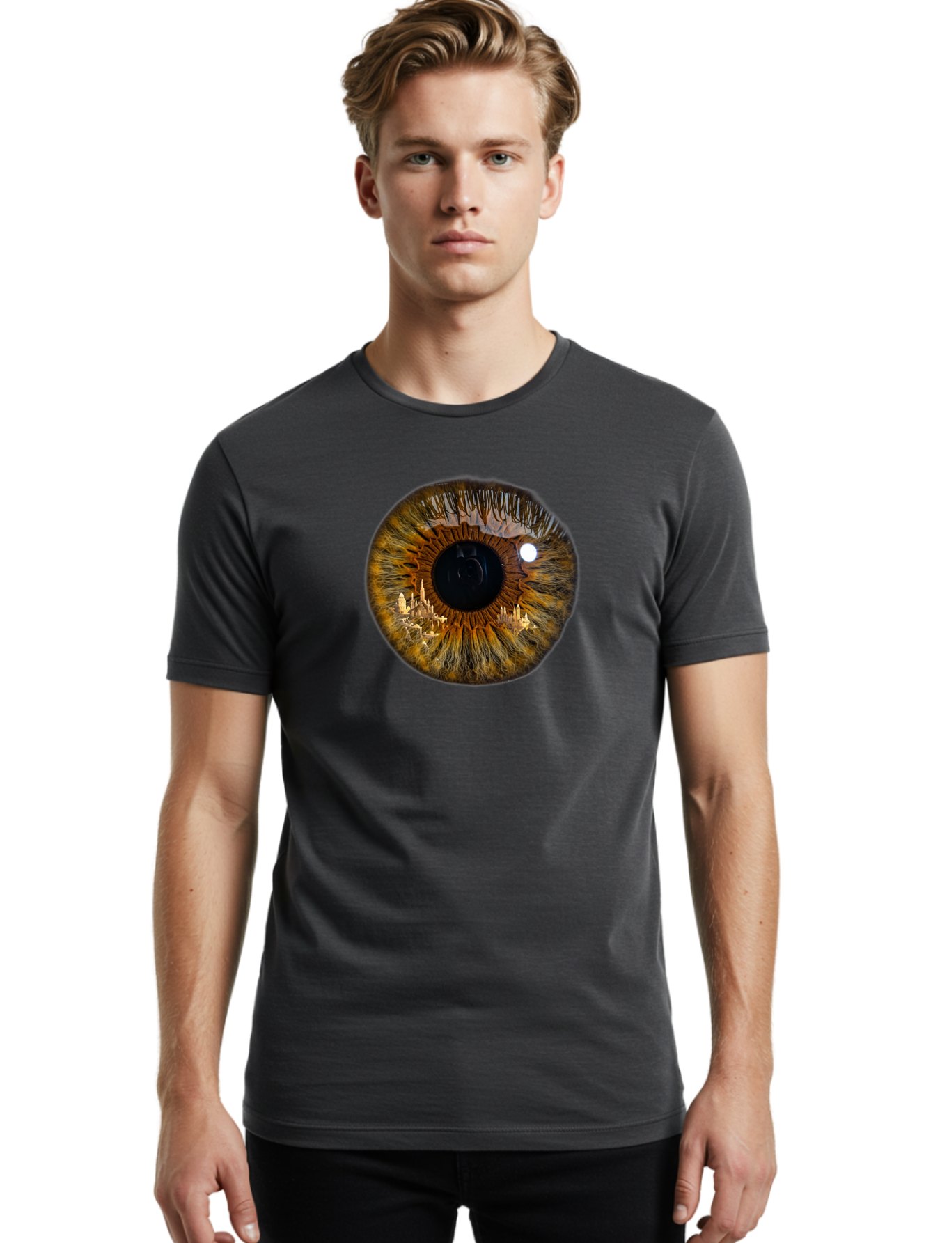 City-In-Eye Men'S Graphic Tee, 100% Cotton, Comfortable Casual Summer Wear, Machine Washable, Vintage Camera, Old Camera, Antique Camera, Black Camera, Classic Photography, Photography Equipment, Nostalgic Device, Film Camera, Camera Art Bao235