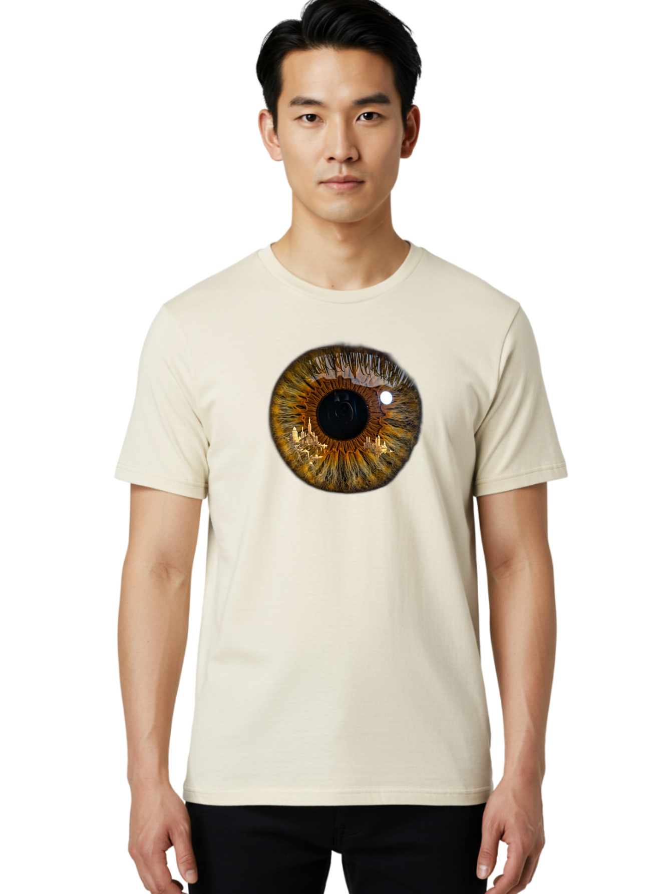 City-In-Eye Men'S Graphic Tee, 100% Cotton, Comfortable Casual Summer Wear, Machine Washable, Vintage Camera, Old Camera, Antique Camera, Black Camera, Classic Photography, Photography Equipment, Nostalgic Device, Film Camera, Camera Art Bao235